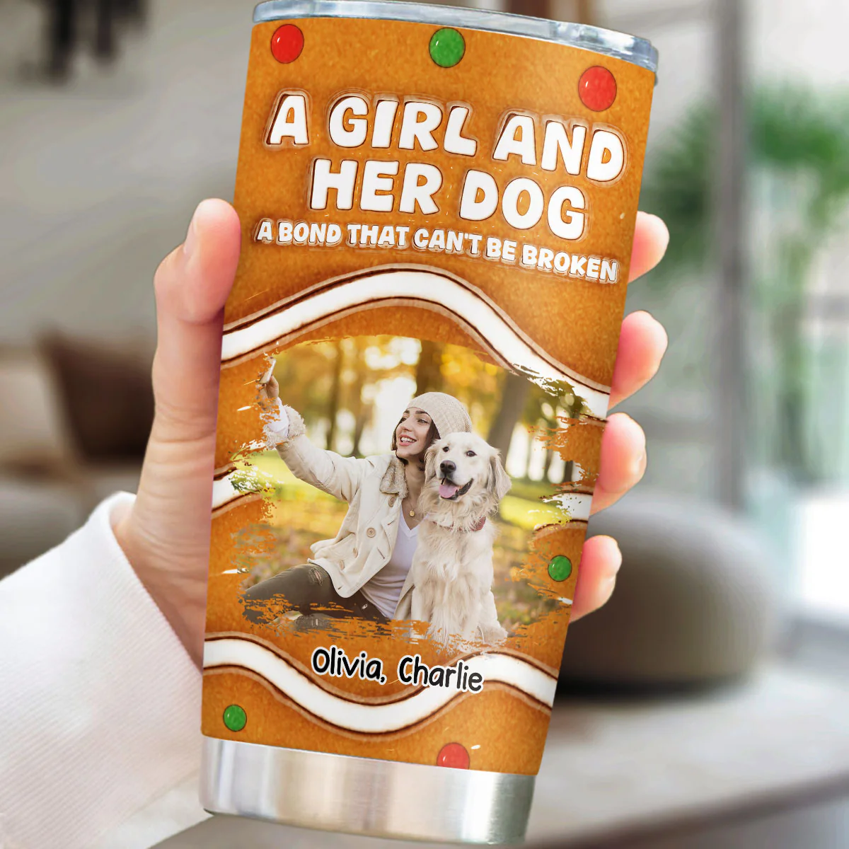 Me And My Baby Dog Photo - Personalized Custom 3D Inflated Effect Tumbler