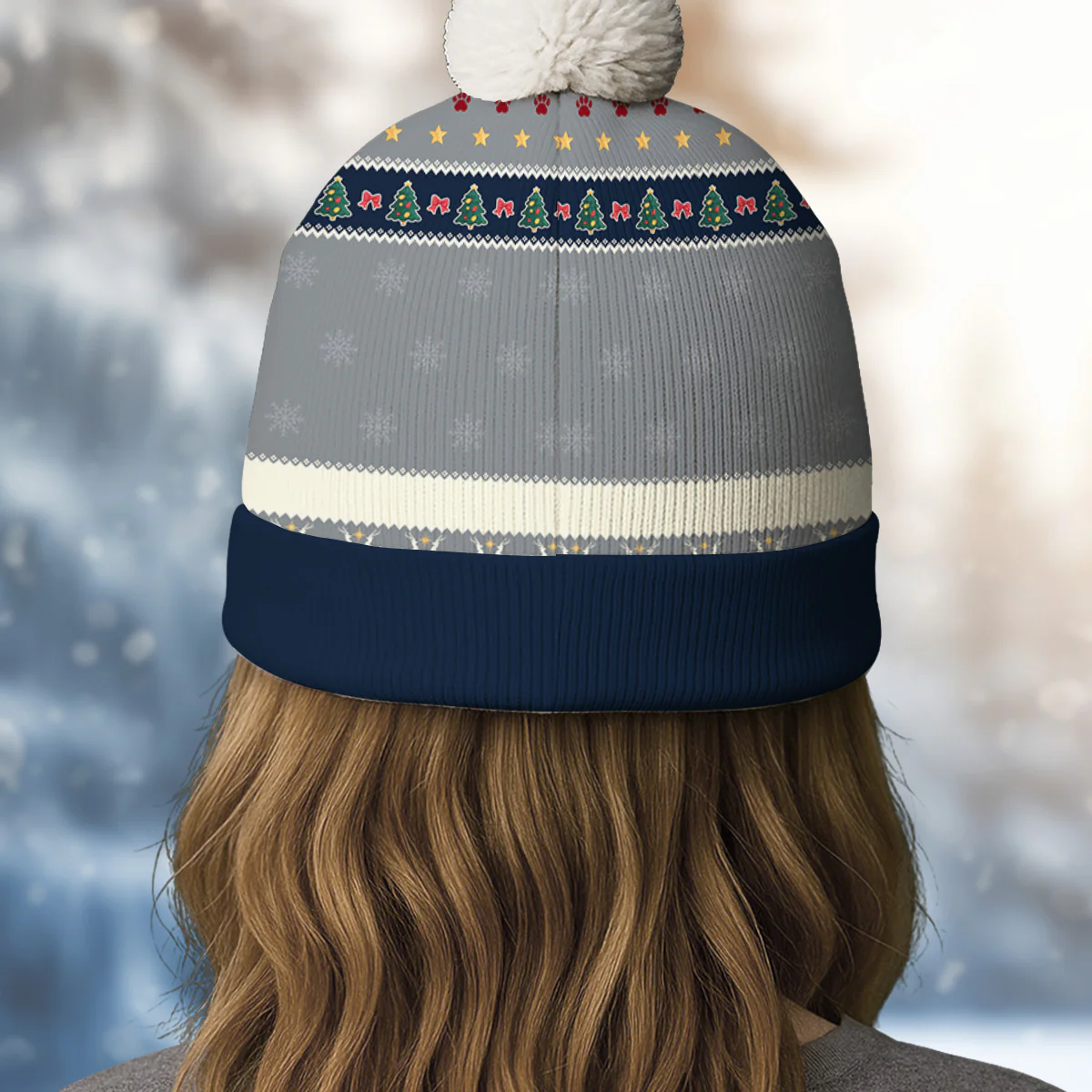 Me And My Dog Christmas - Personalized Custom Bobble Beanie Hat - Image 5