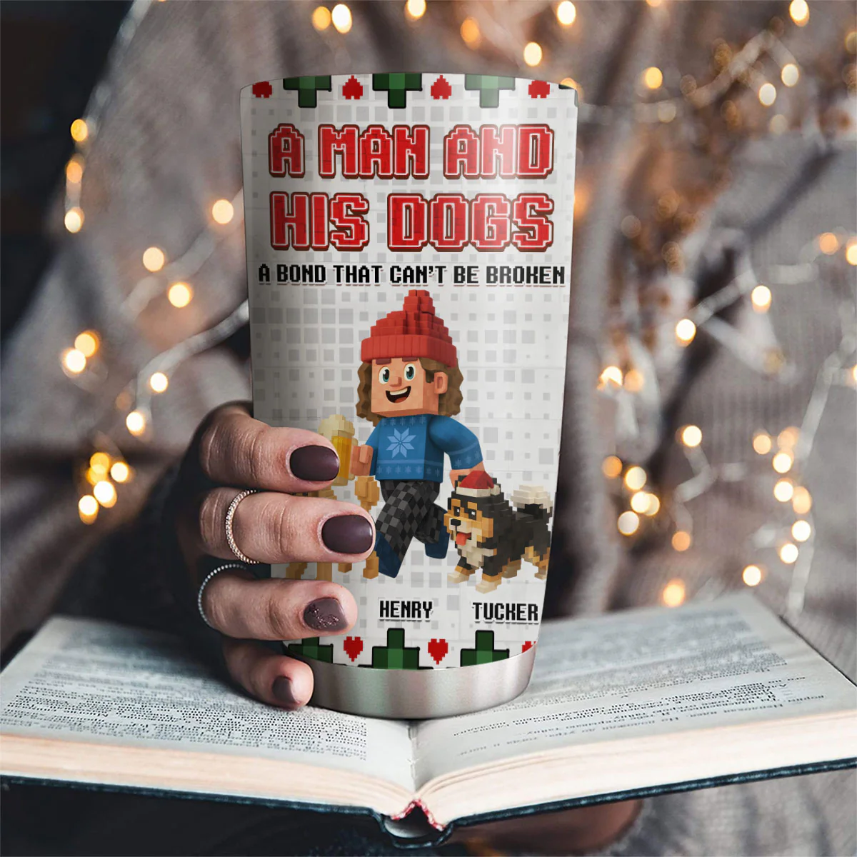 Me And My Dog Christmas - Personalized Custom Tumbler - Image 4