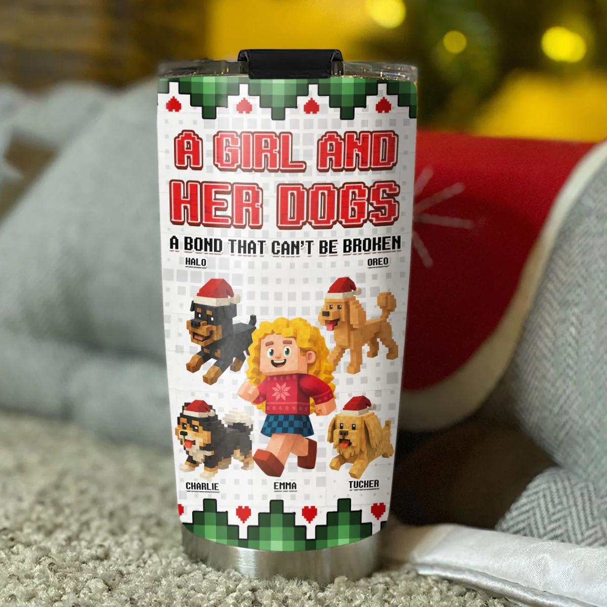 Me And My Dog Christmas - Personalized Custom Tumbler - Image 5
