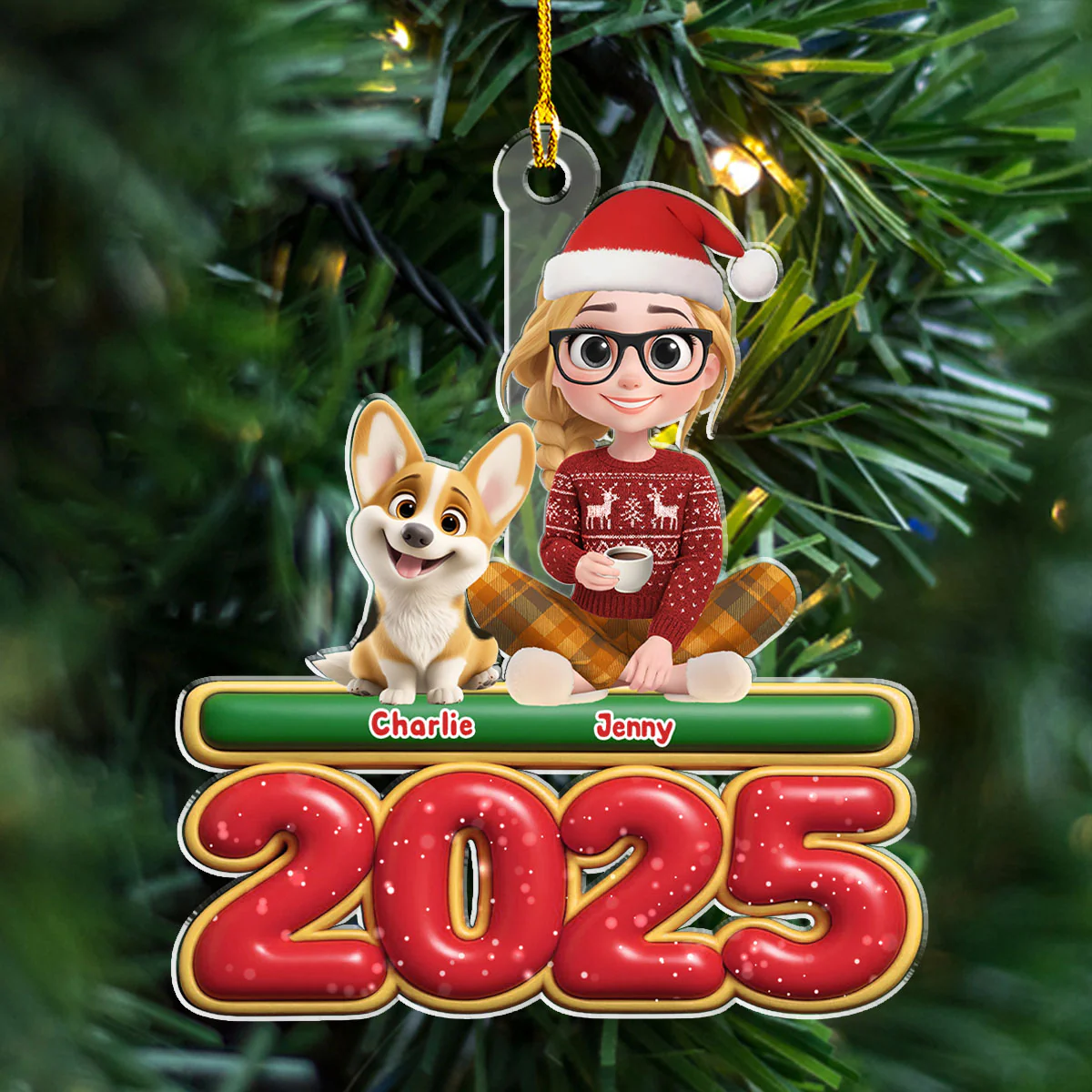 Me And My Dog - Personalized Custom Acrylic Ornament - Image 4