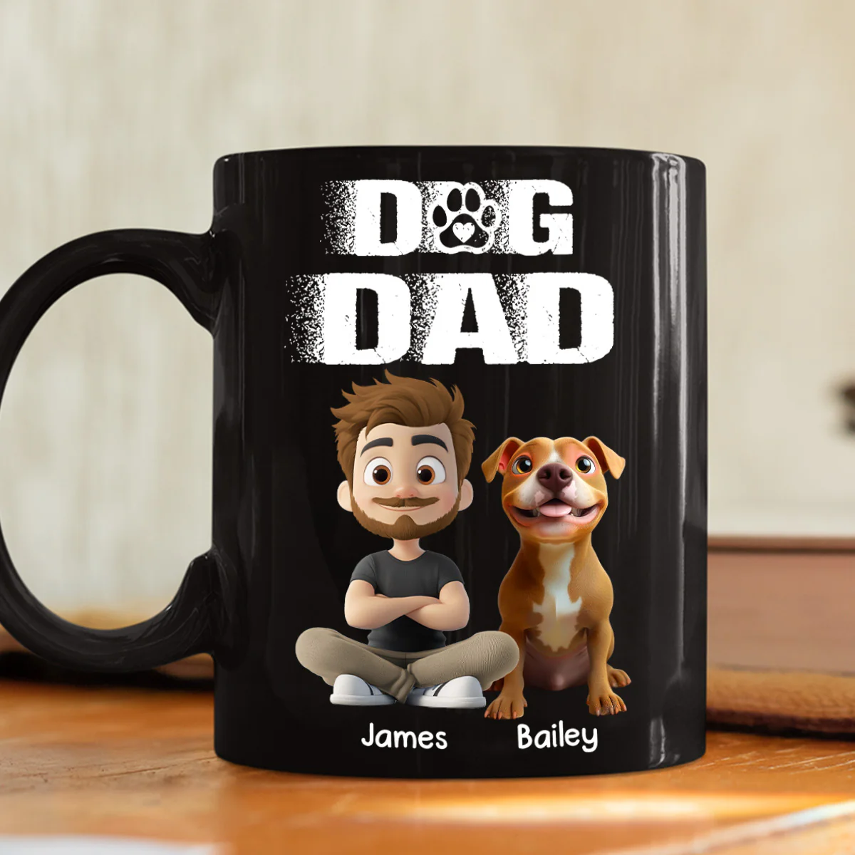 Me And My Dog Together Version 2 - Personalized Custom Coffee Mug - Image 2