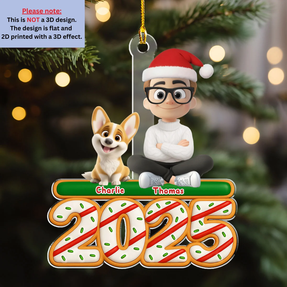 Me And My Dog Tree Cake - Personalized Custom Acrylic Ornament - Image 6