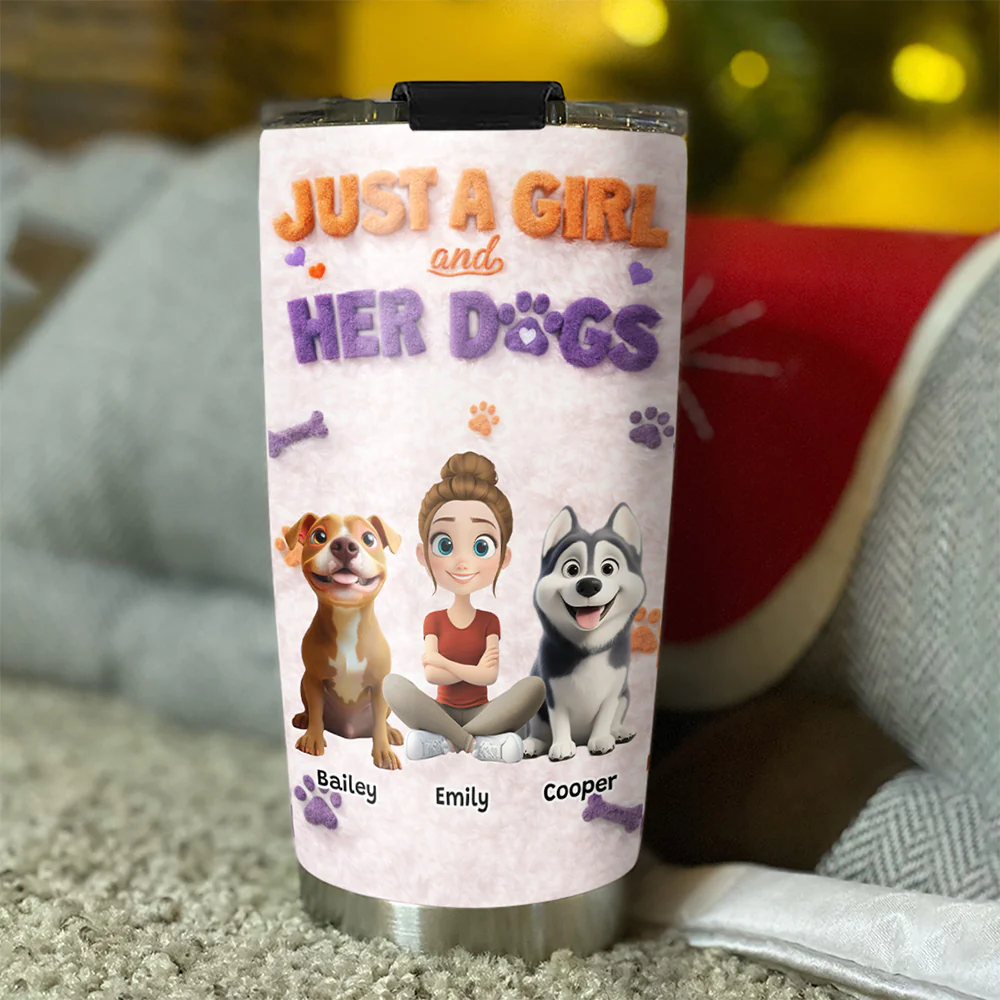 Me And The Dog - Personalized Custom 3D Effect Tumbler - Image 3