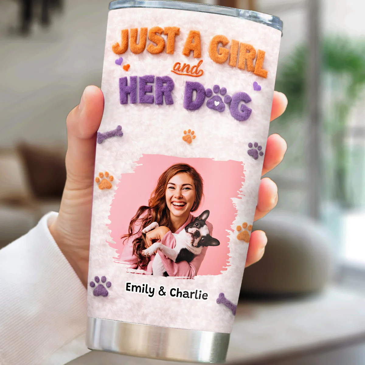 Me And The Dog Photo - Personalized Custom 3D Effect Tumbler - Image 2