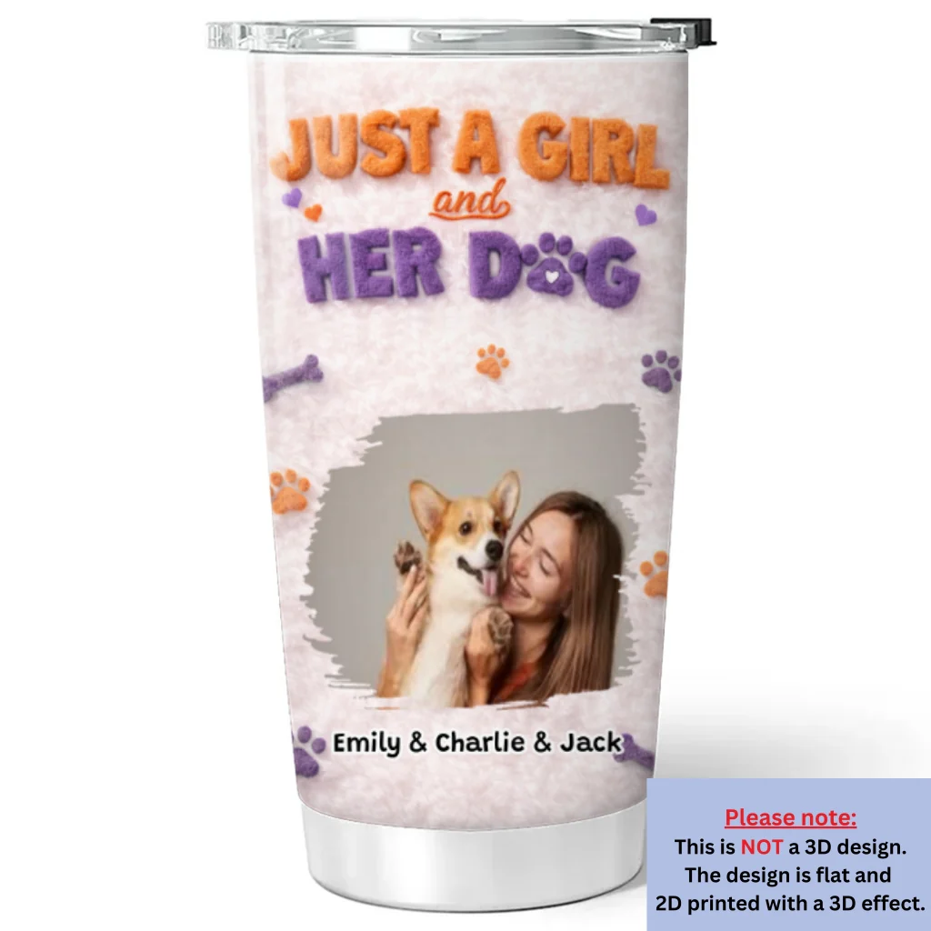Me And The Dog Photo - Personalized Custom 3D Effect Tumbler - Image 3