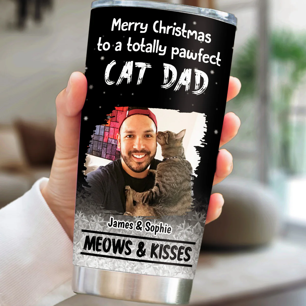 Meow And Kiss Are All You Need Photo - Personalized Custom Tumbler - Image 2