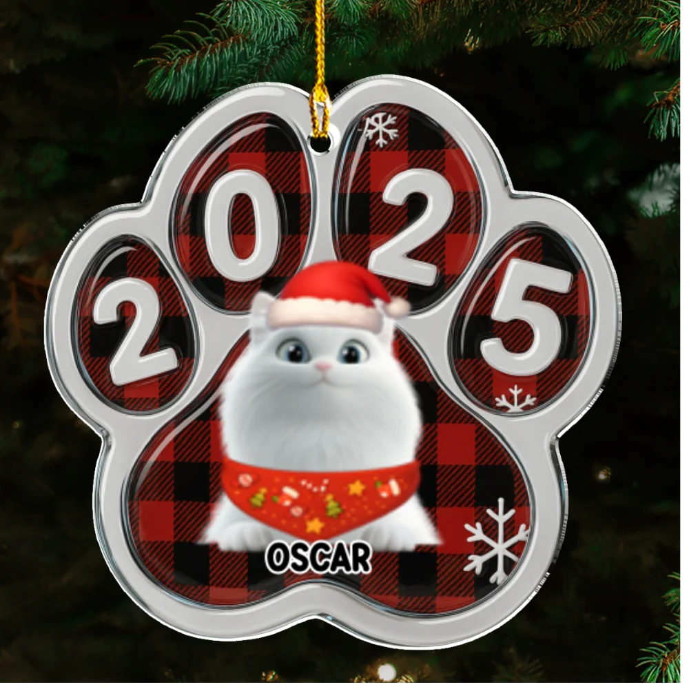 Meowy Catmas People - Personalized Custom Acrylic Ornament - Image 7