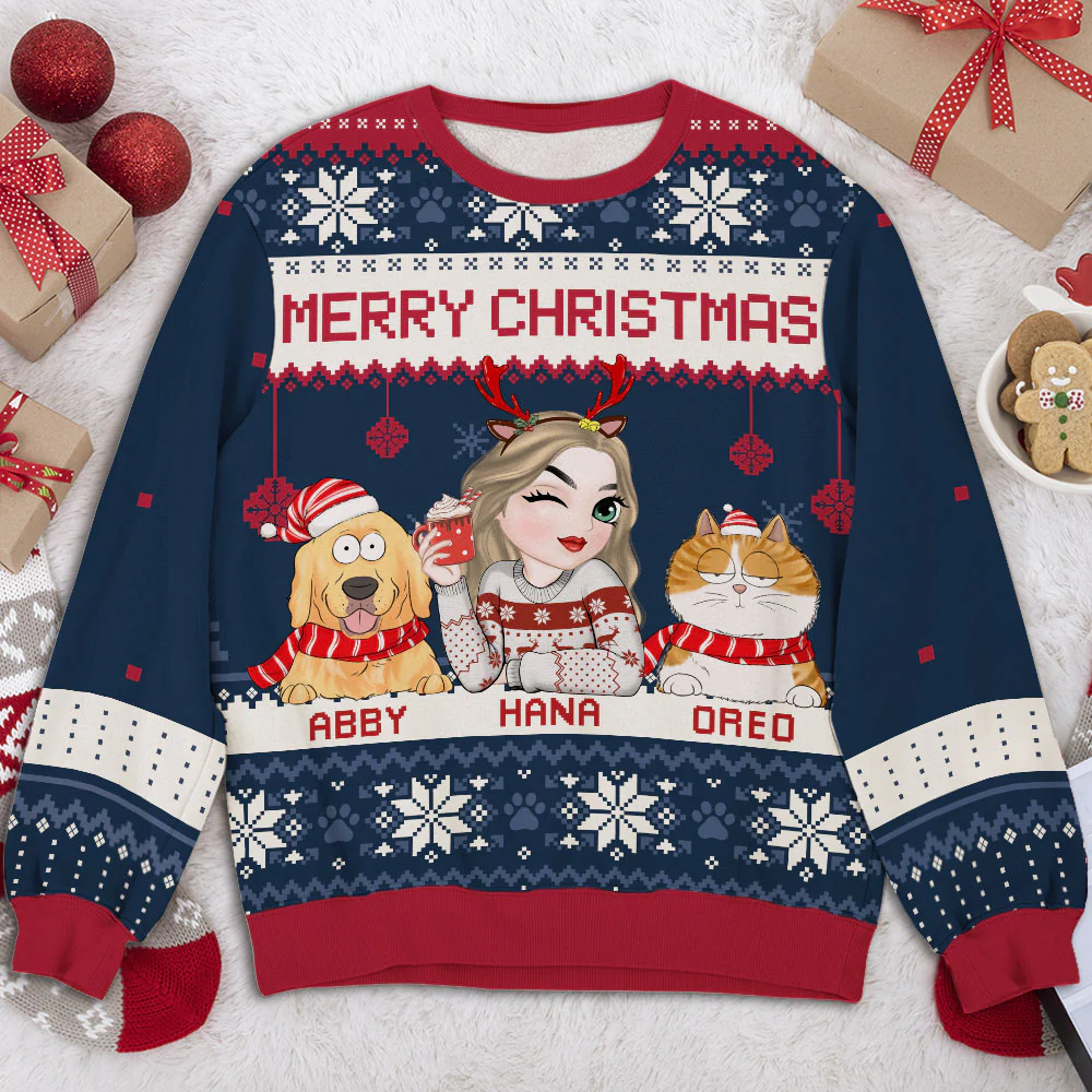 Merry Christmas - Personalized Custom All-Over-Print Sweatshirt
