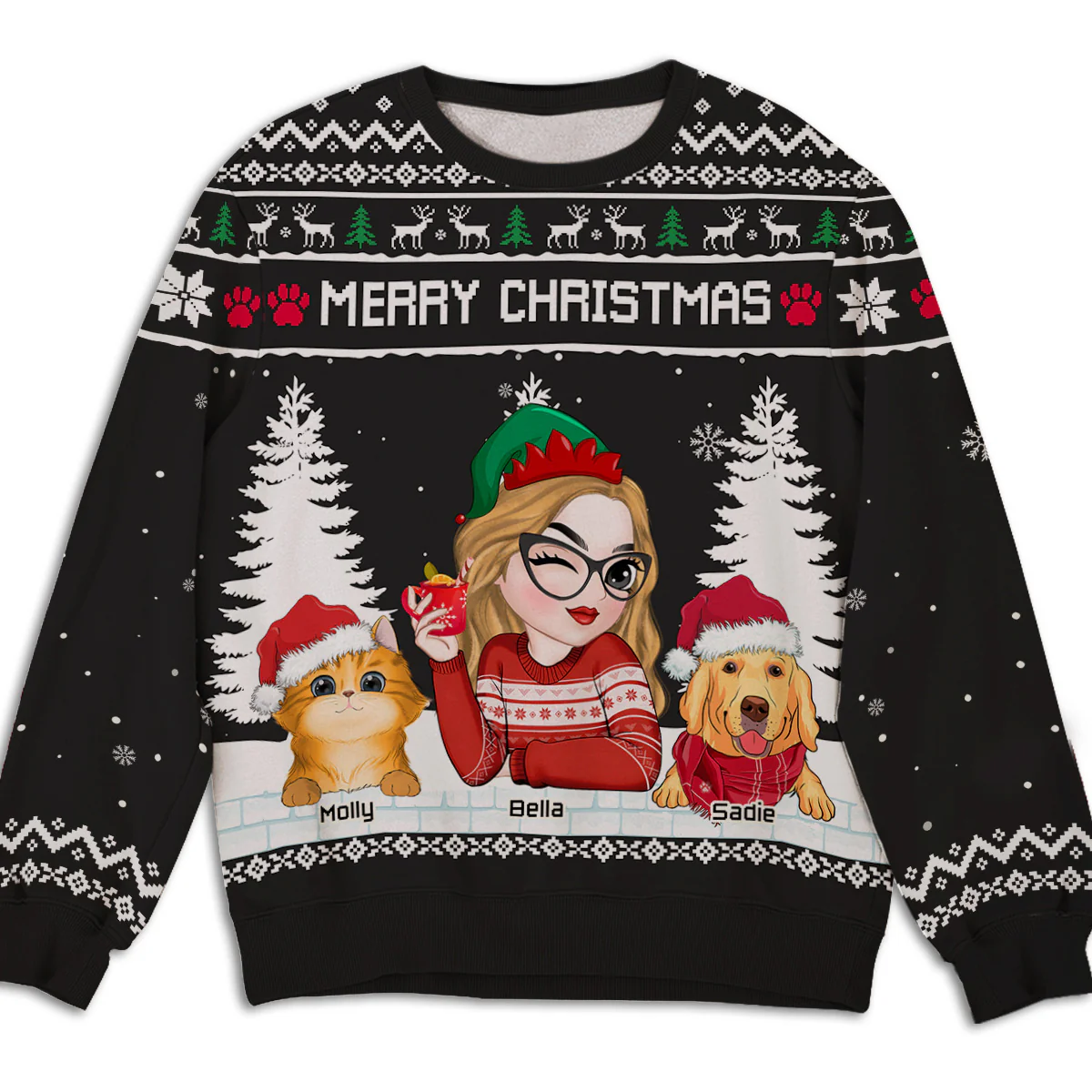 Merry Christmas To My Mom Dad - Personalized Custom All-Over-Print Sweatshirt