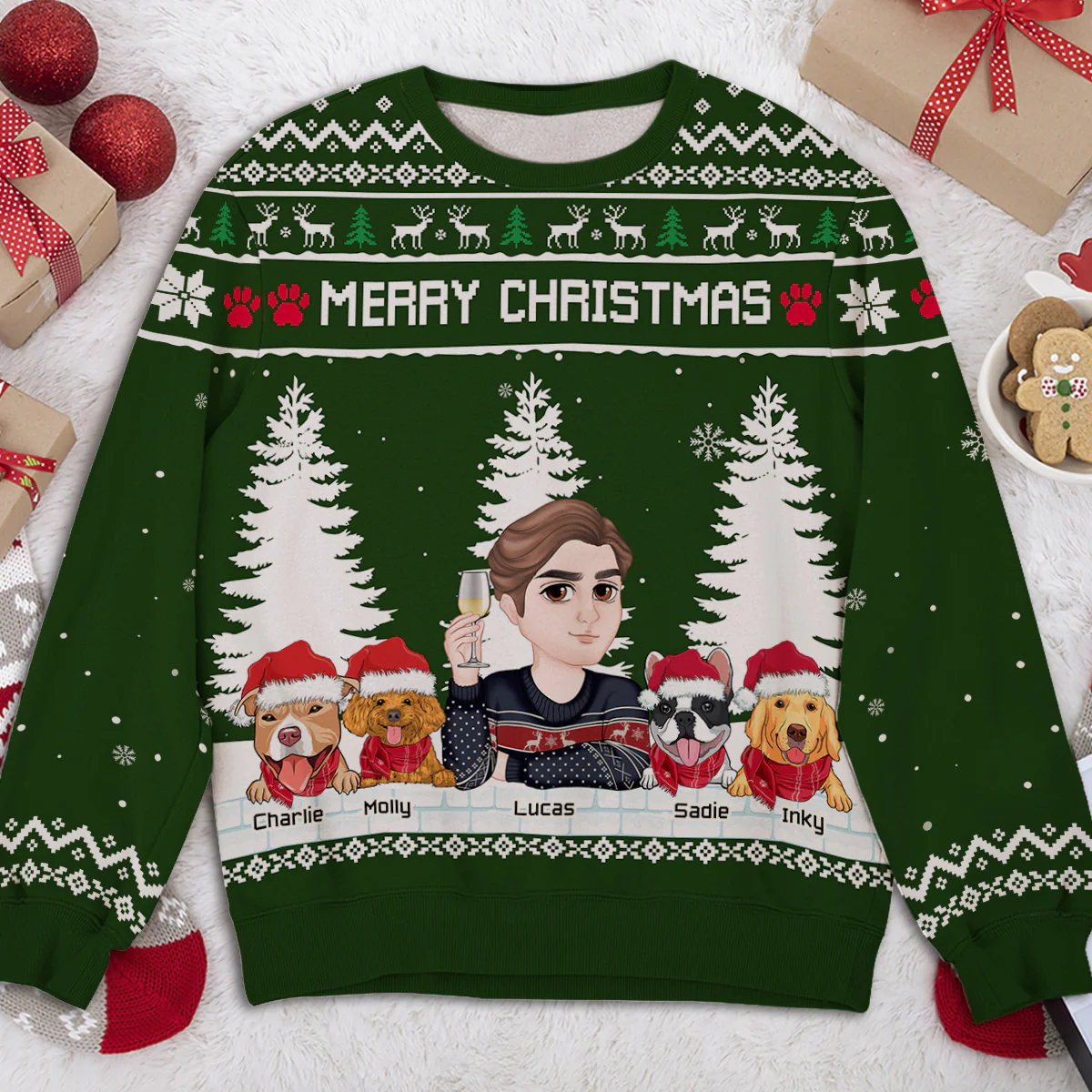 Merry Christmas To My Mom Dad - Personalized Custom All-Over-Print Sweatshirt - Image 4
