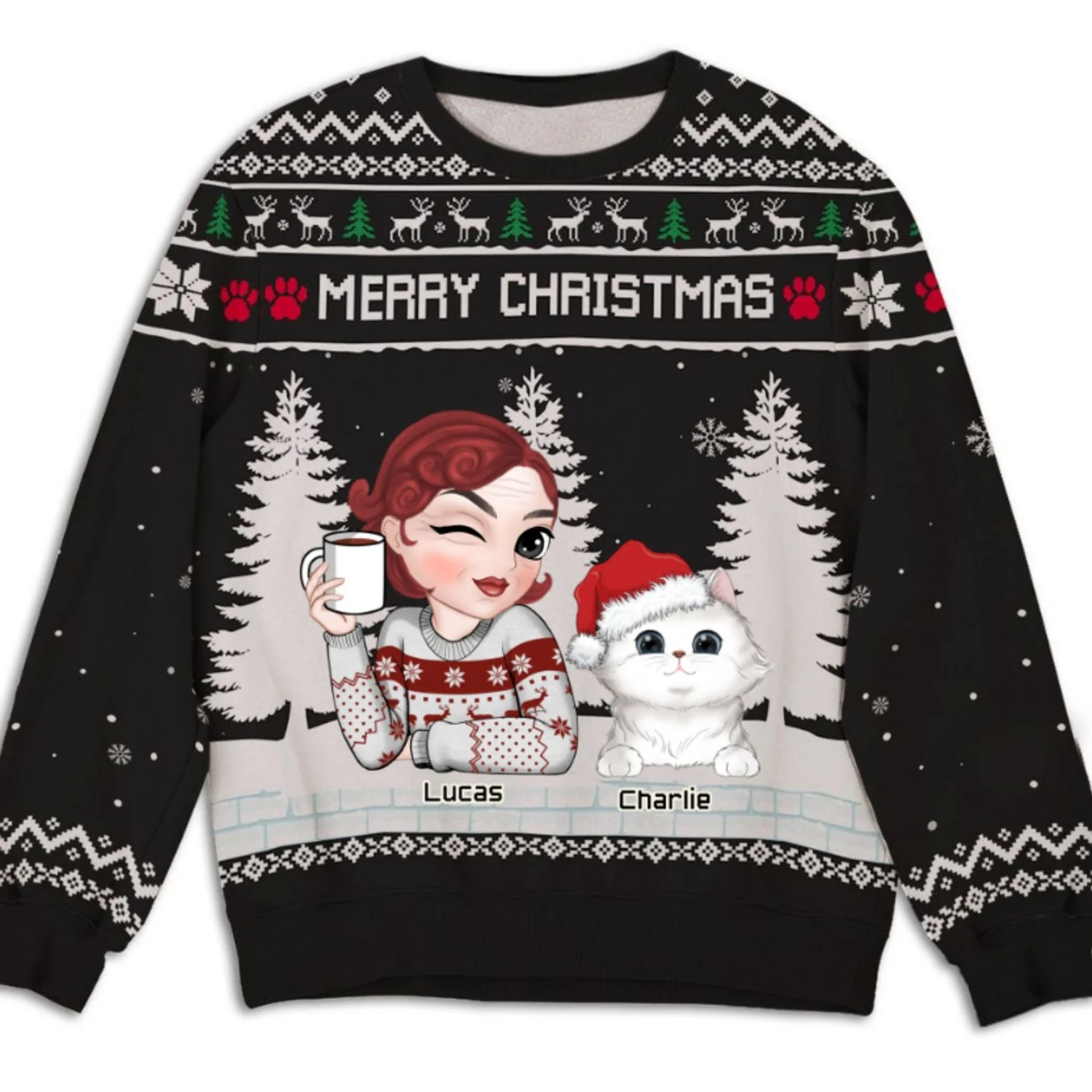 Merry Christmas To My Mom Dad - Personalized Custom All-Over-Print Sweatshirt - Image 7