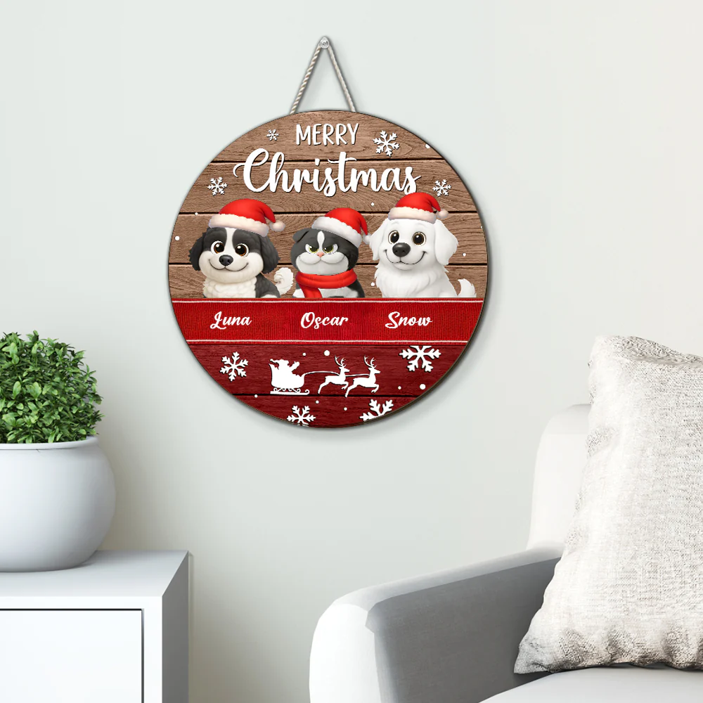 Merry Holly Day - Personalized Custom Wood Sign - Image 2