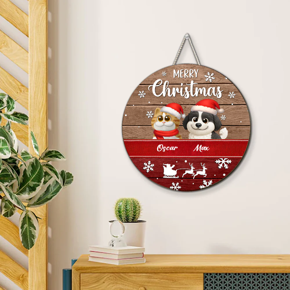 Merry Holly Day - Personalized Custom Wood Sign - Image 3
