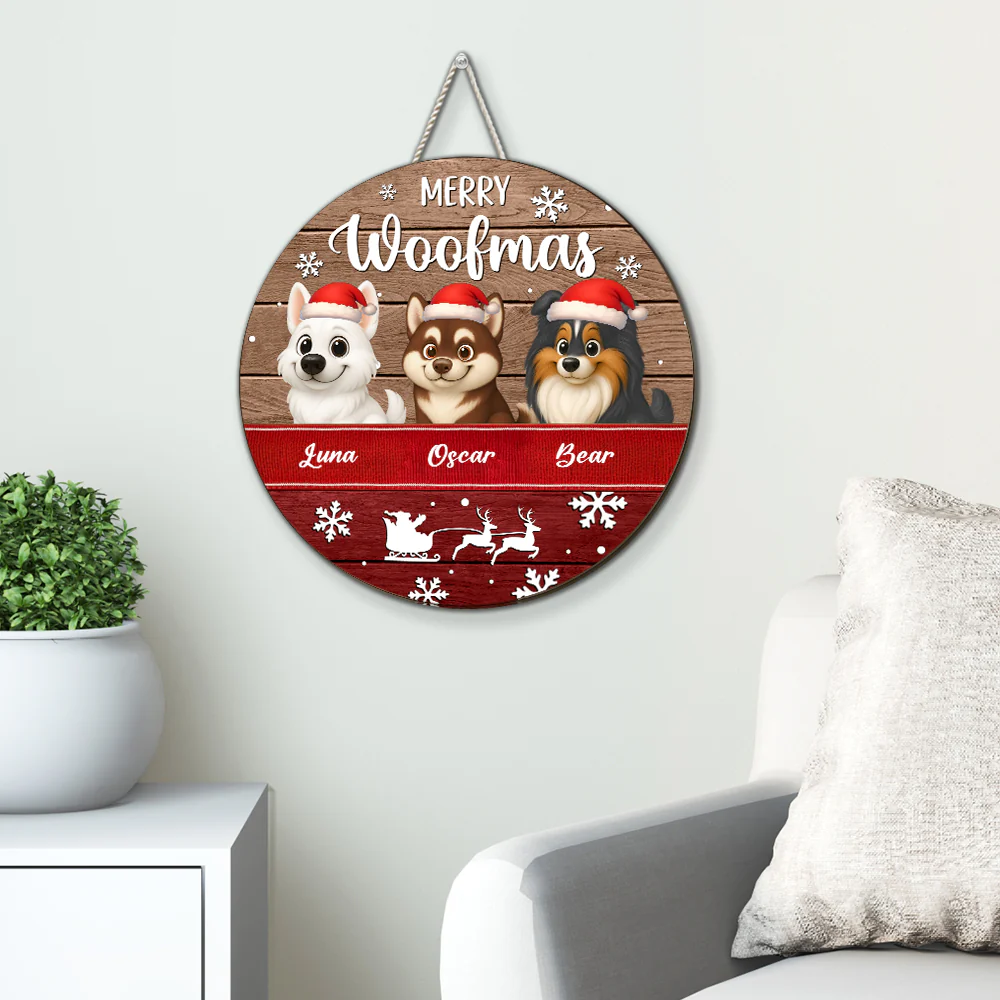 Merry Woofmas Day - Personalized Custom Wood Sign - Image 2