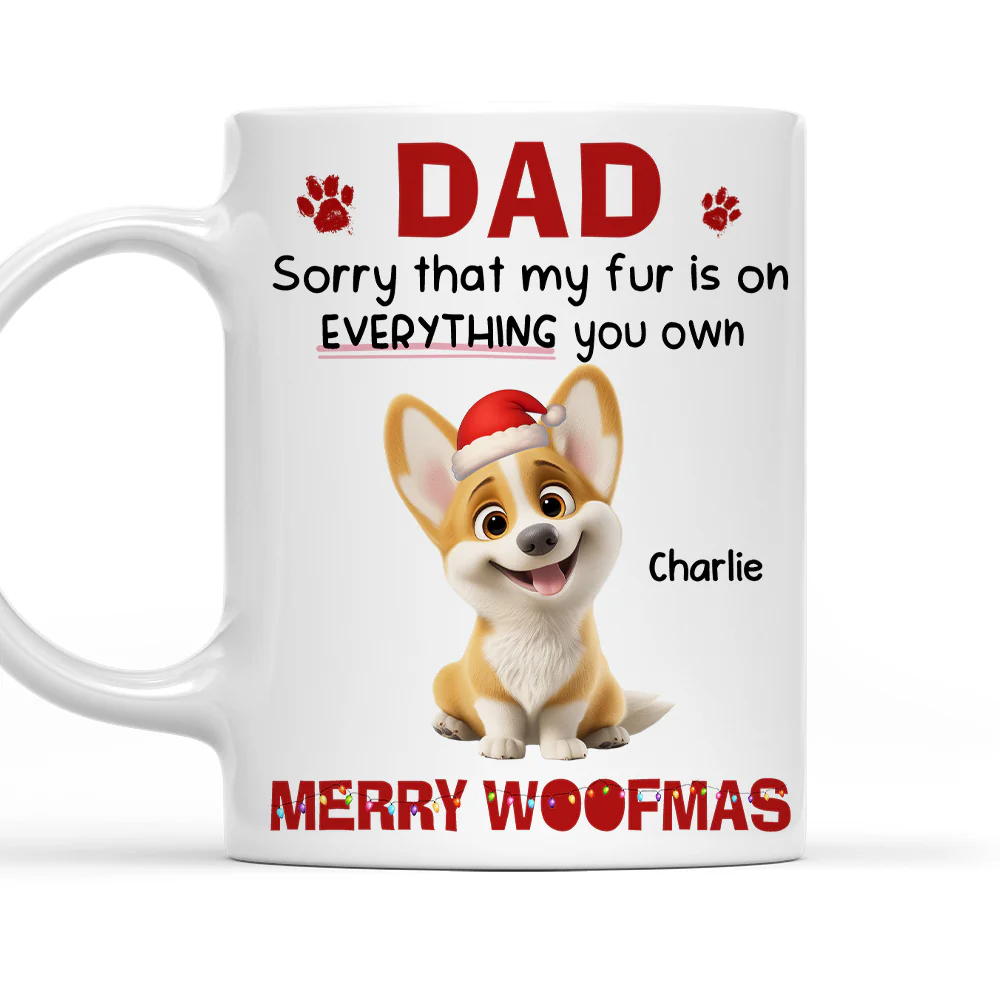 Merry Woofmas Mom Dad - Personalized Custom Coffee Mug