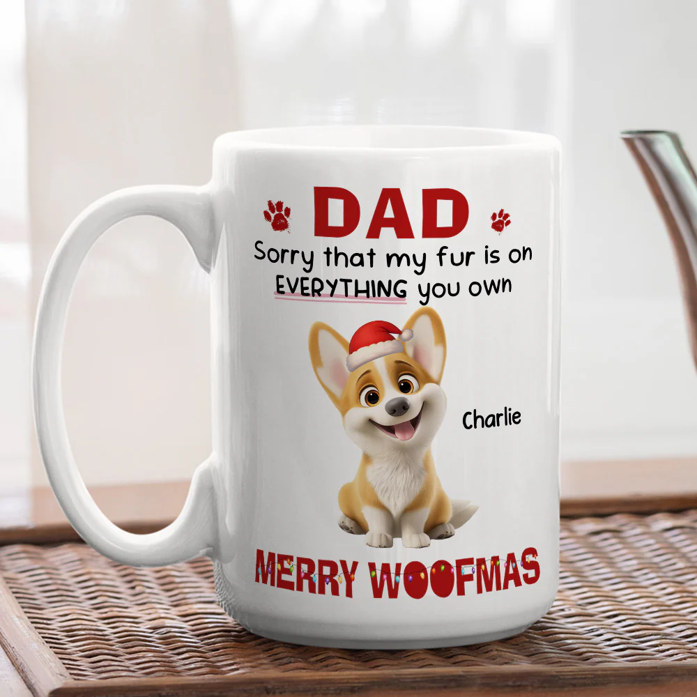 Merry Woofmas Mom Dad - Personalized Custom Coffee Mug - Image 4