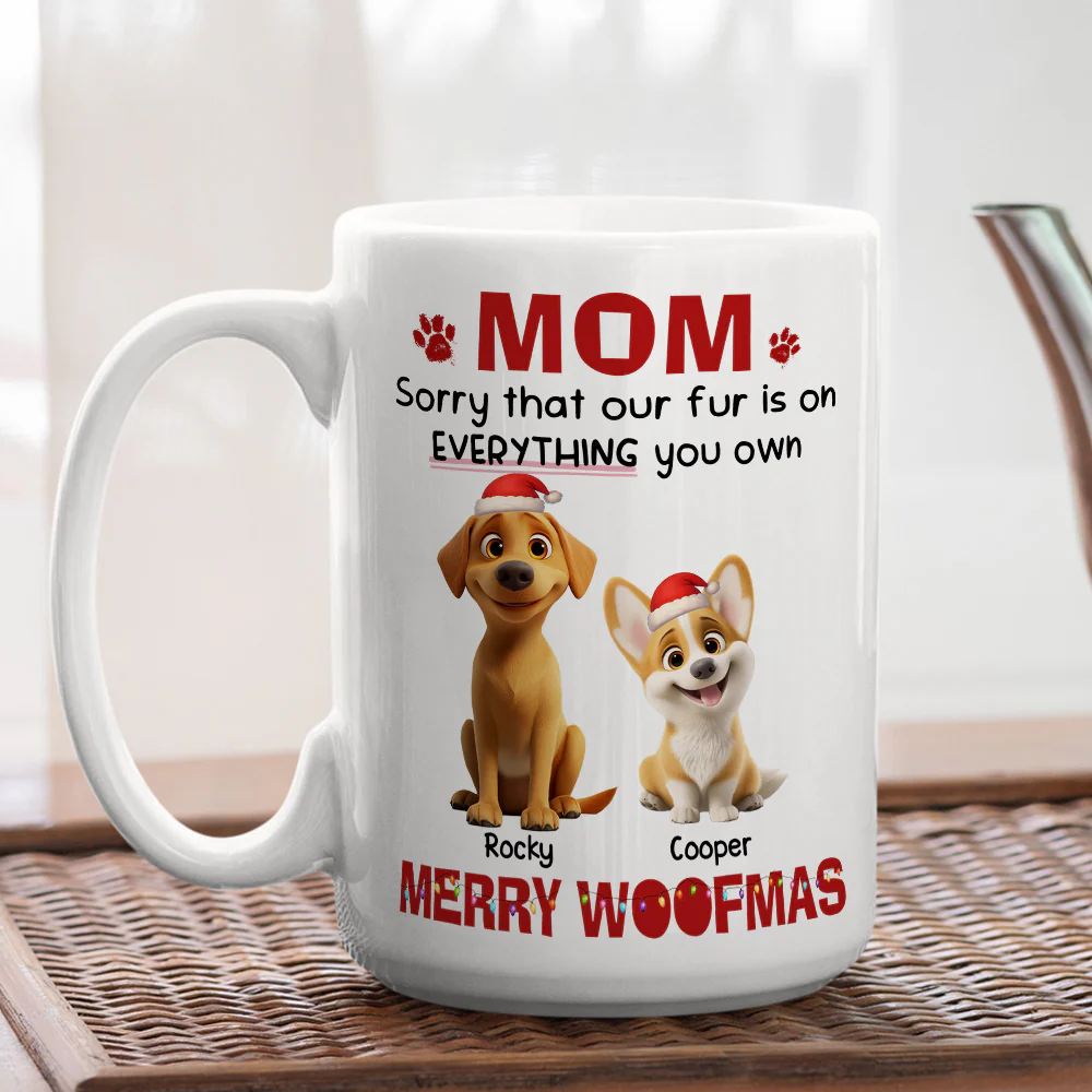 Merry Woofmas Mom Dad - Personalized Custom Coffee Mug - Image 5