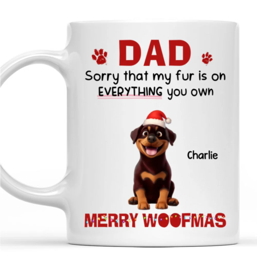 Merry Woofmas Mom Dad - Personalized Custom Coffee Mug - Image 7