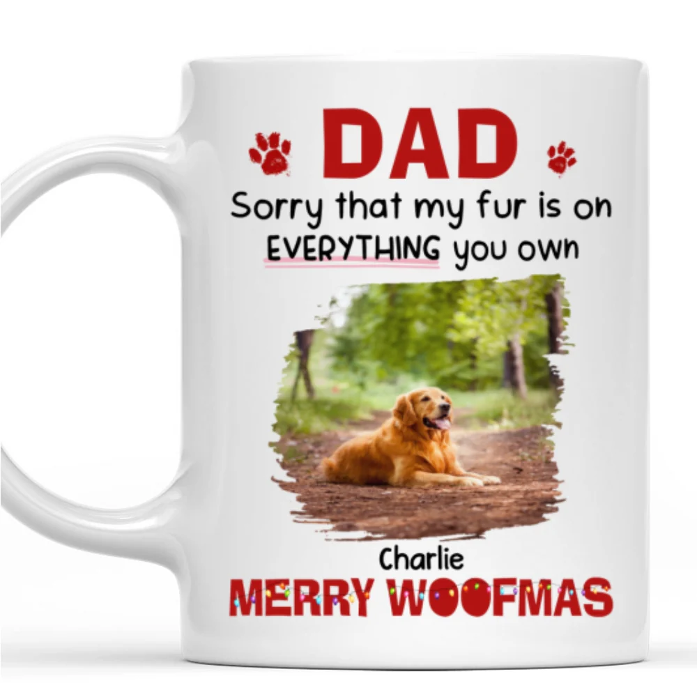 Merry Woofmas Mom Dad Photo - Personalized Custom Coffee Mug - Image 5