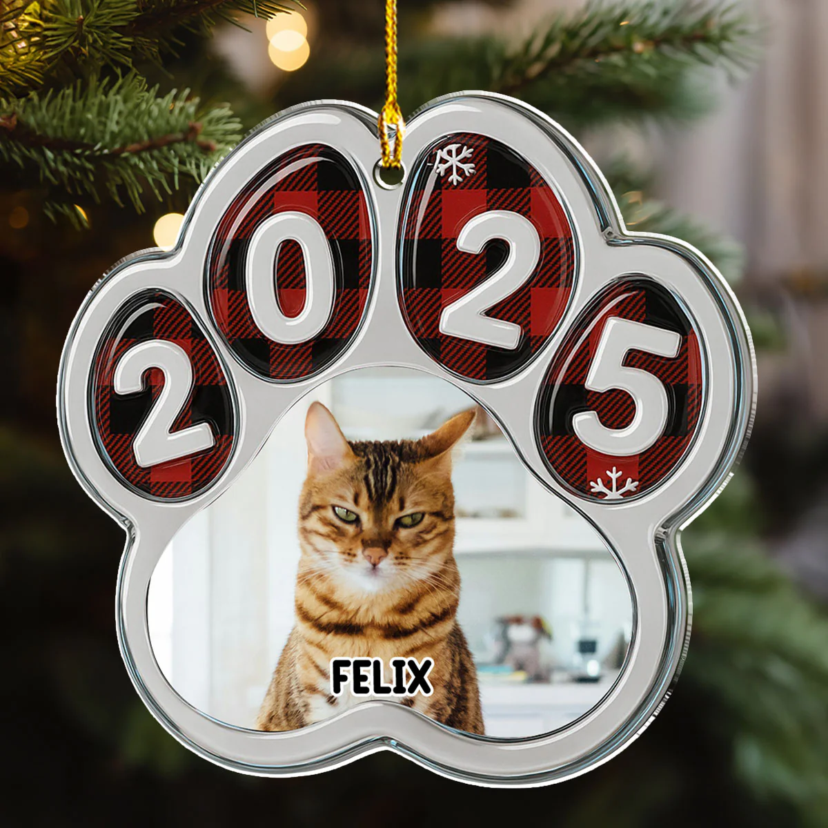 Merry Woofmas People Photo - Personalized Custom Acrylic Ornament - Image 3