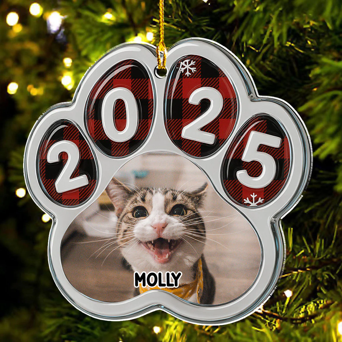 Merry Woofmas People Photo - Personalized Custom Acrylic Ornament - Image 4