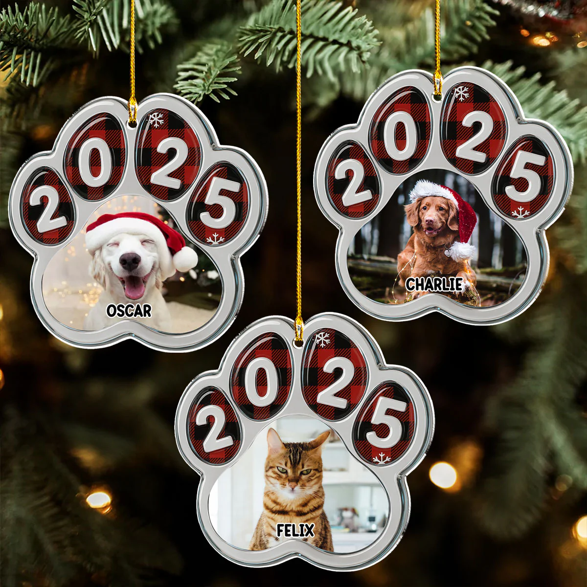 Merry Woofmas People Photo - Personalized Custom Acrylic Ornament - Image 5