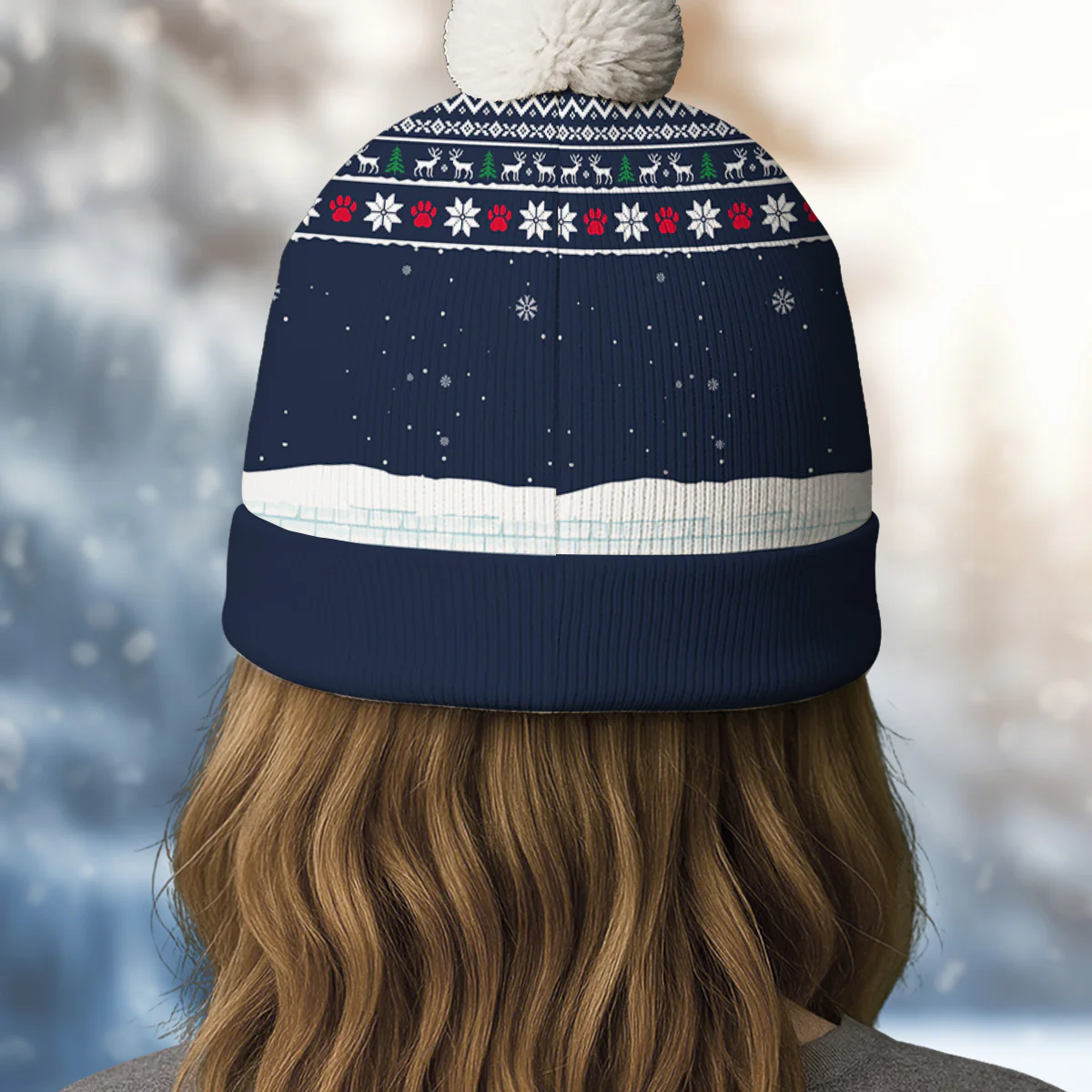 Merry Woofmas - Personalized Custom Bobble Beanie Hat - Image 4