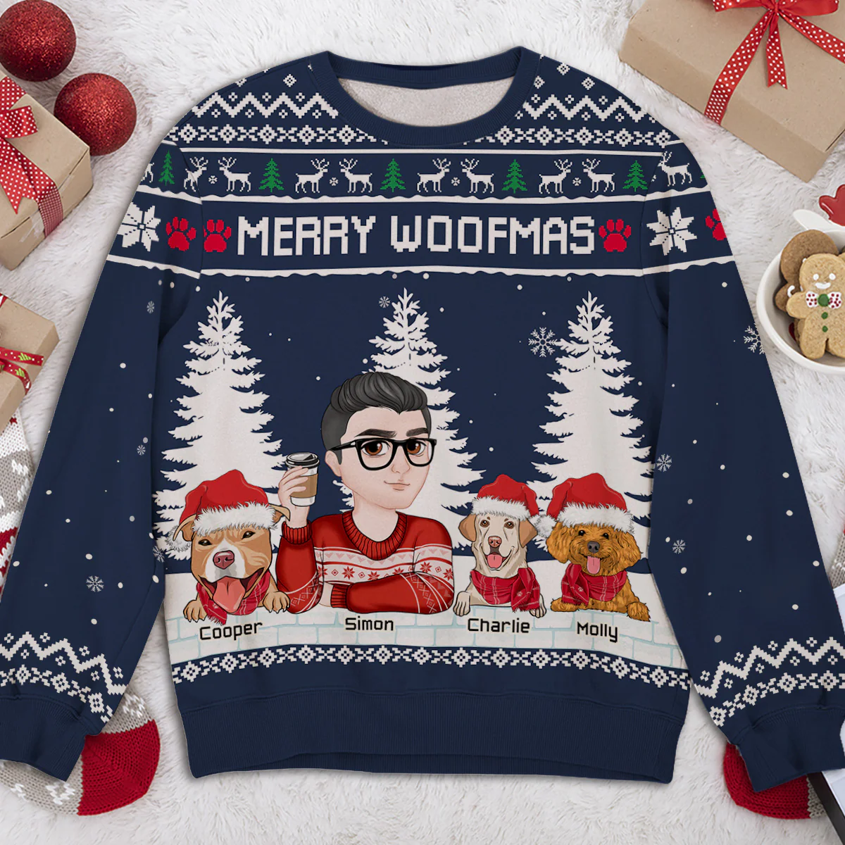 Merry Woofmas To My Mom Dad -  Personalized Custom All-Over-Print Sweatshirt - Image 2