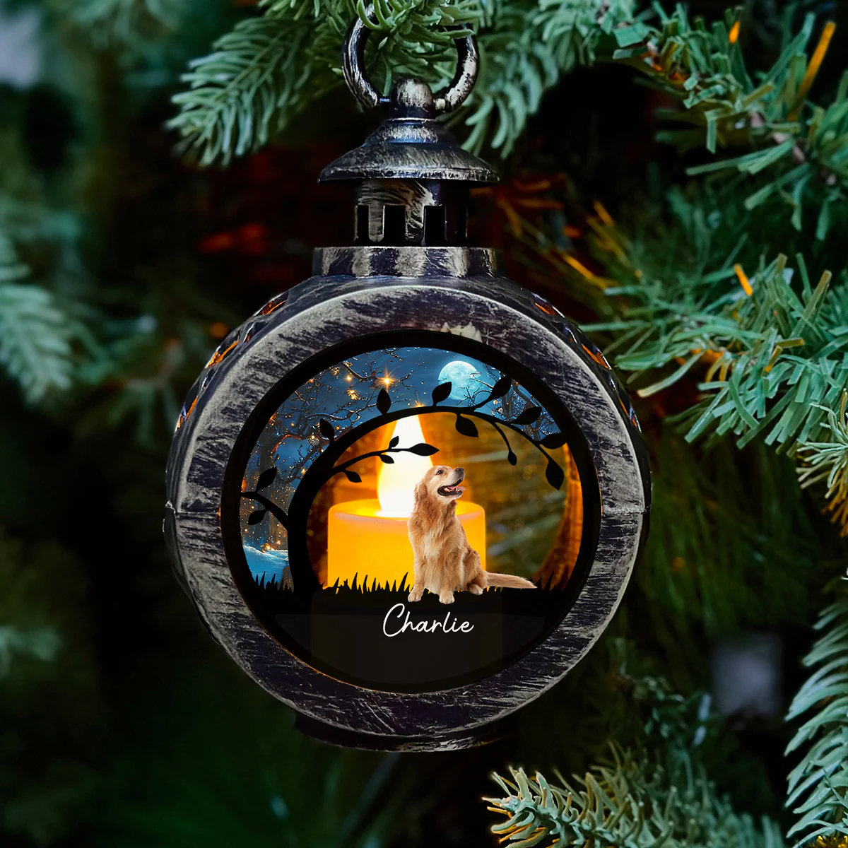 Miracle Night Photo - Personalized Custom Christmas Lantern - Image 2