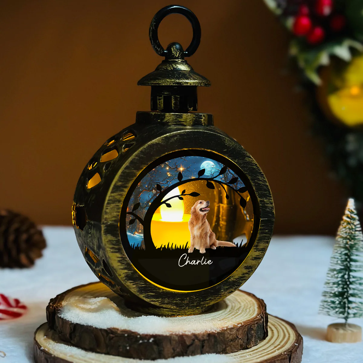 Miracle Night Photo - Personalized Custom Christmas Lantern - Image 5