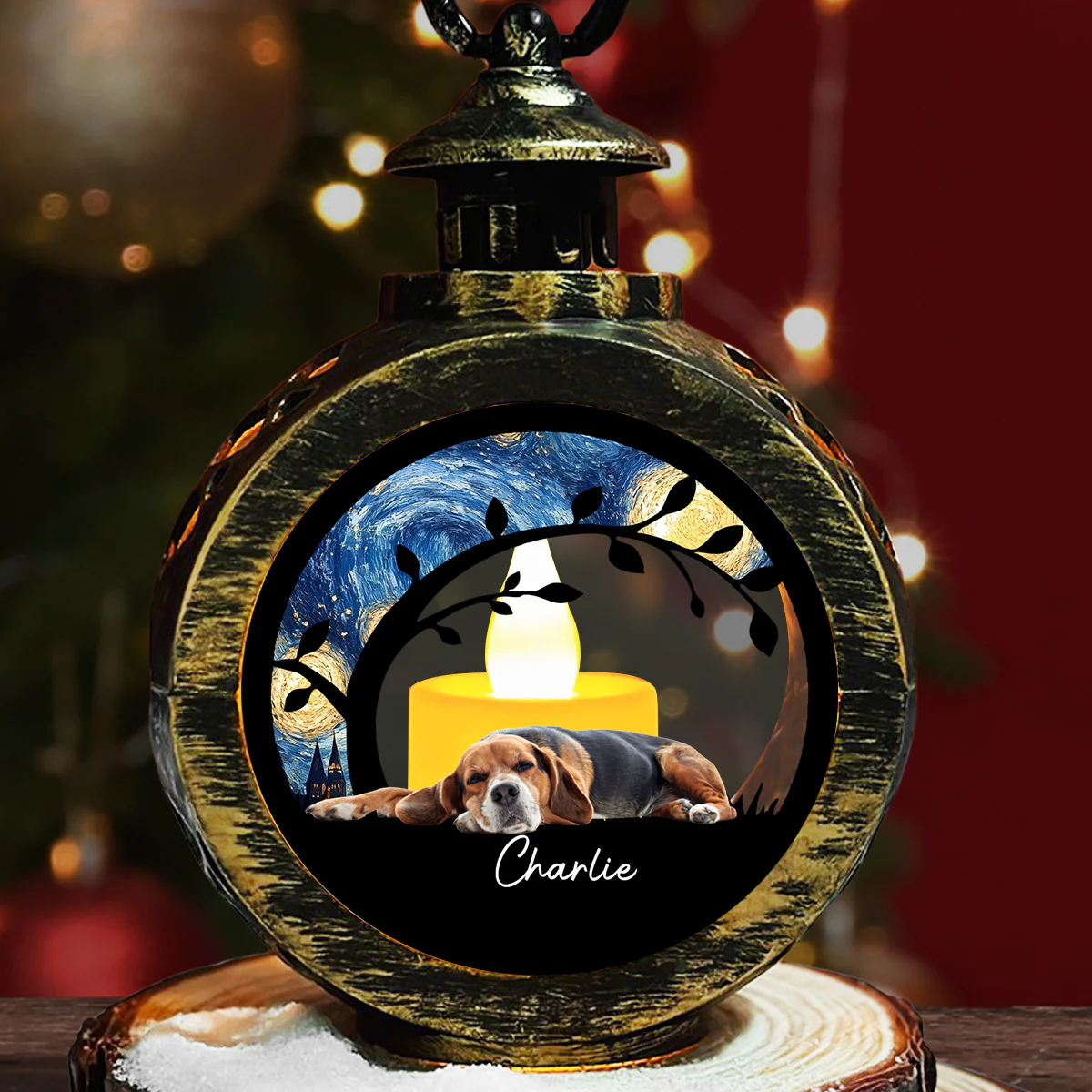 Miracle Night Version 2 Photo - Personalized Custom Christmas Lantern
