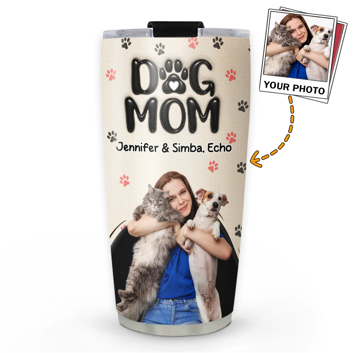 Mom Love You The Most Photo - Personalized Custom 3D Inflated Effect Tumbler