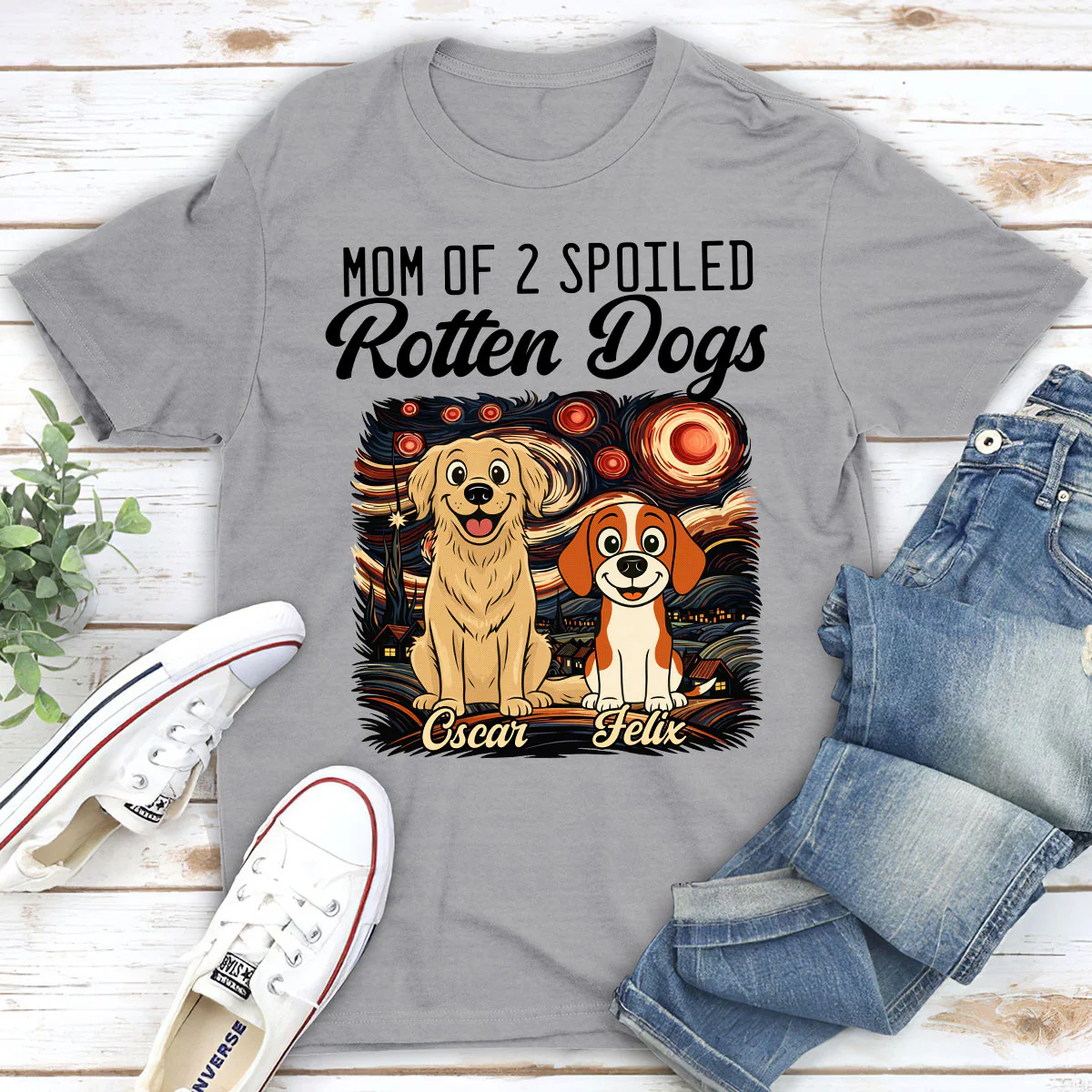 Mom Loved By Dogs - Personalized Custom Unisex T-Shirt - Image 5