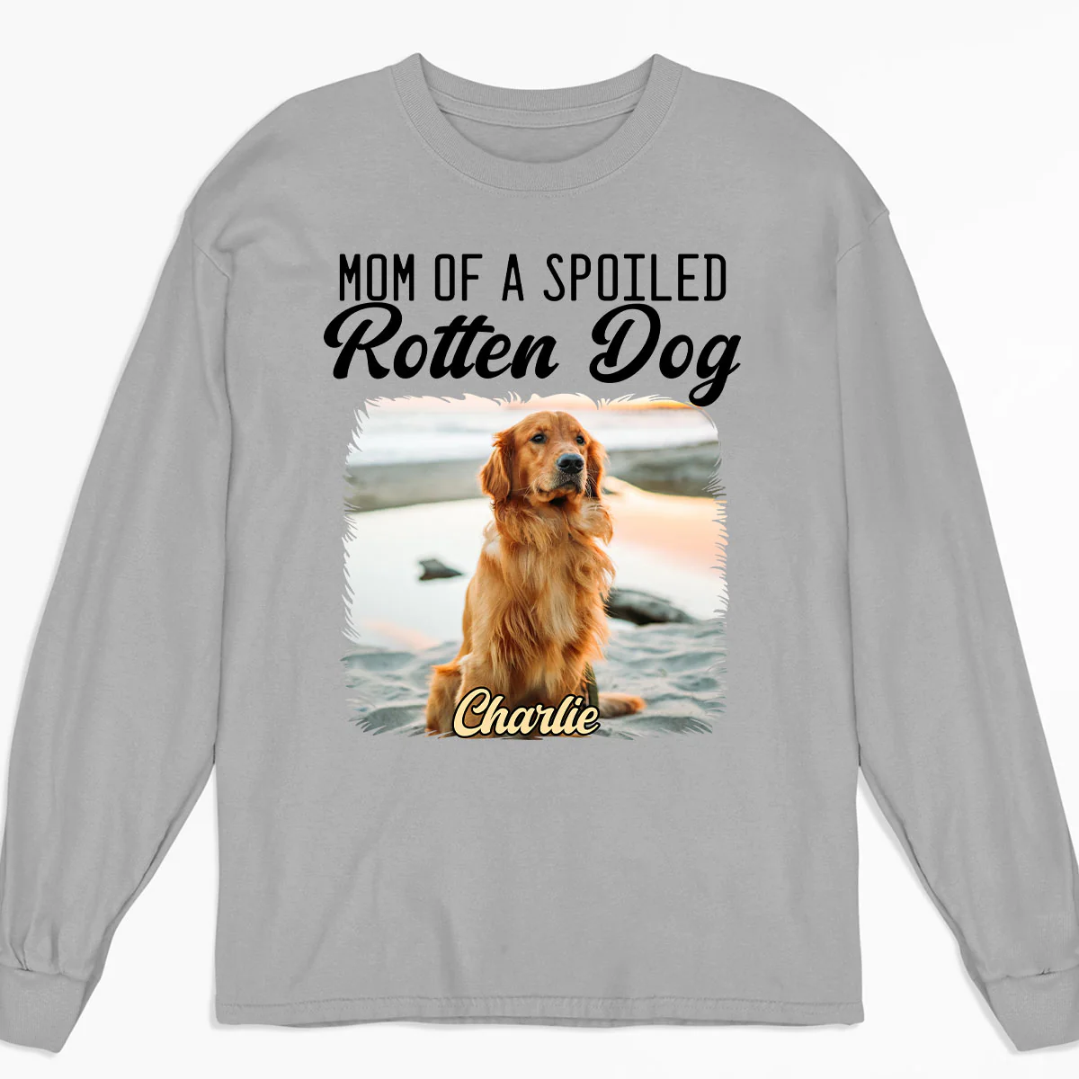 Mom Loved By Dogs Photo - Personalized Custom Long Sleeve T-Shirt