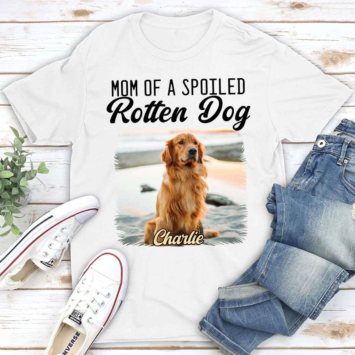 Mom Loved By Dogs Photo - Personalized Custom Unisex T-Shirt - Image 5
