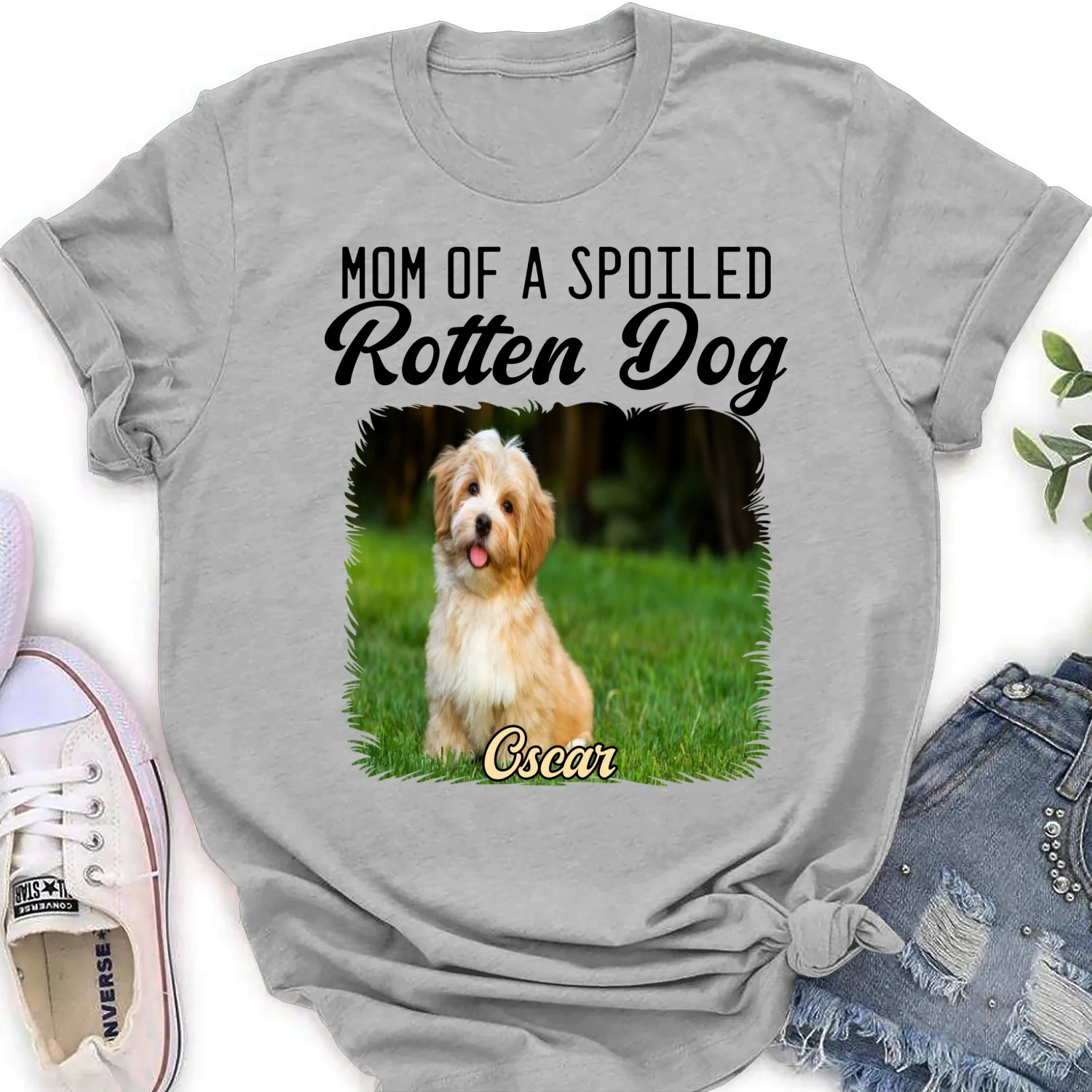 Mom Loved By Dogs Photo - Personalized Custom Women's T-Shirt - Image 7