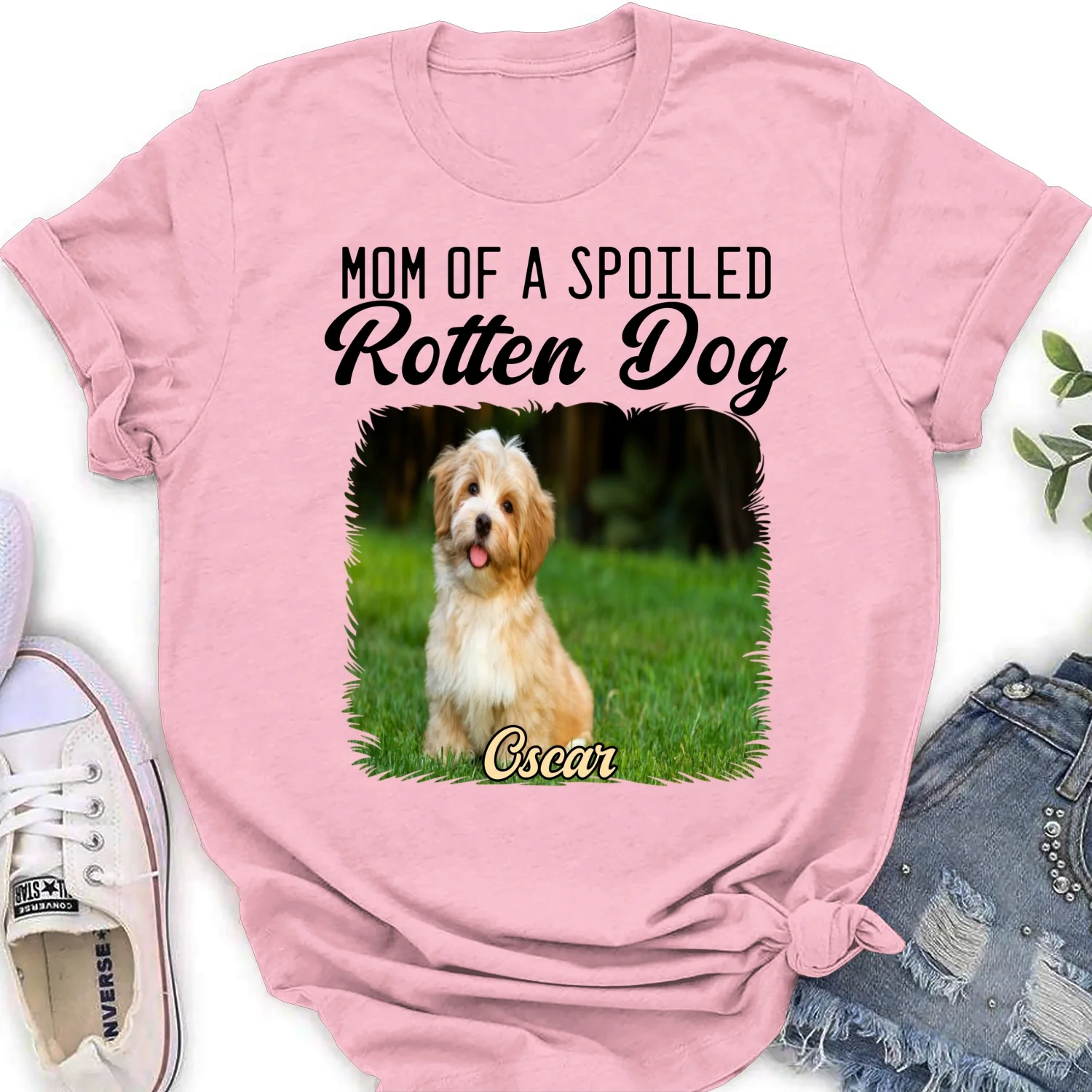 Mom Loved By Dogs Photo - Personalized Custom Women's T-Shirt - Image 8