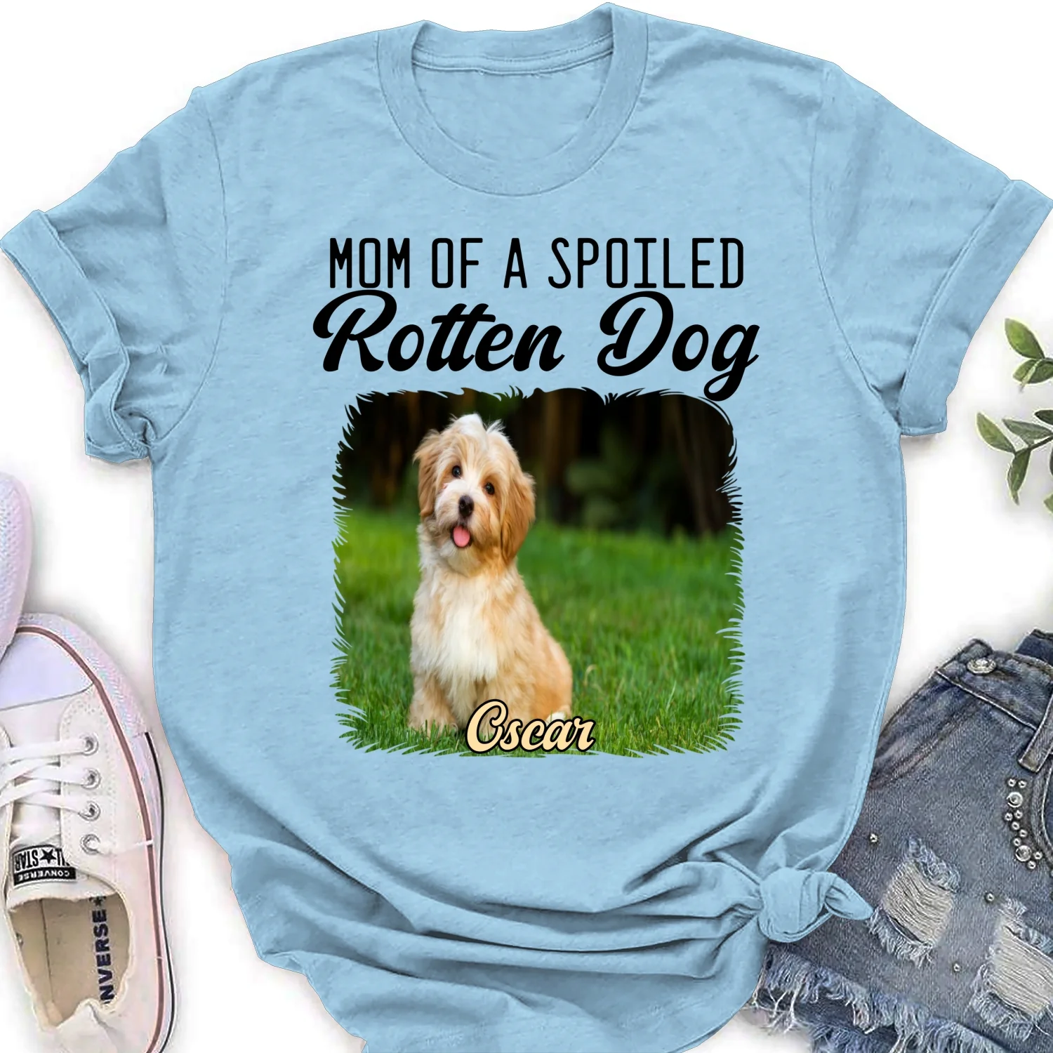 Mom Loved By Dogs Photo - Personalized Custom Women's T-Shirt - Image 9