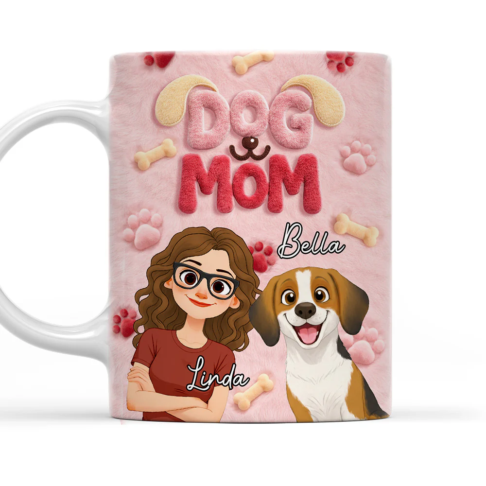 Mom Mum Of Dog - Personalized Custom 3D Inflated Effect Mug