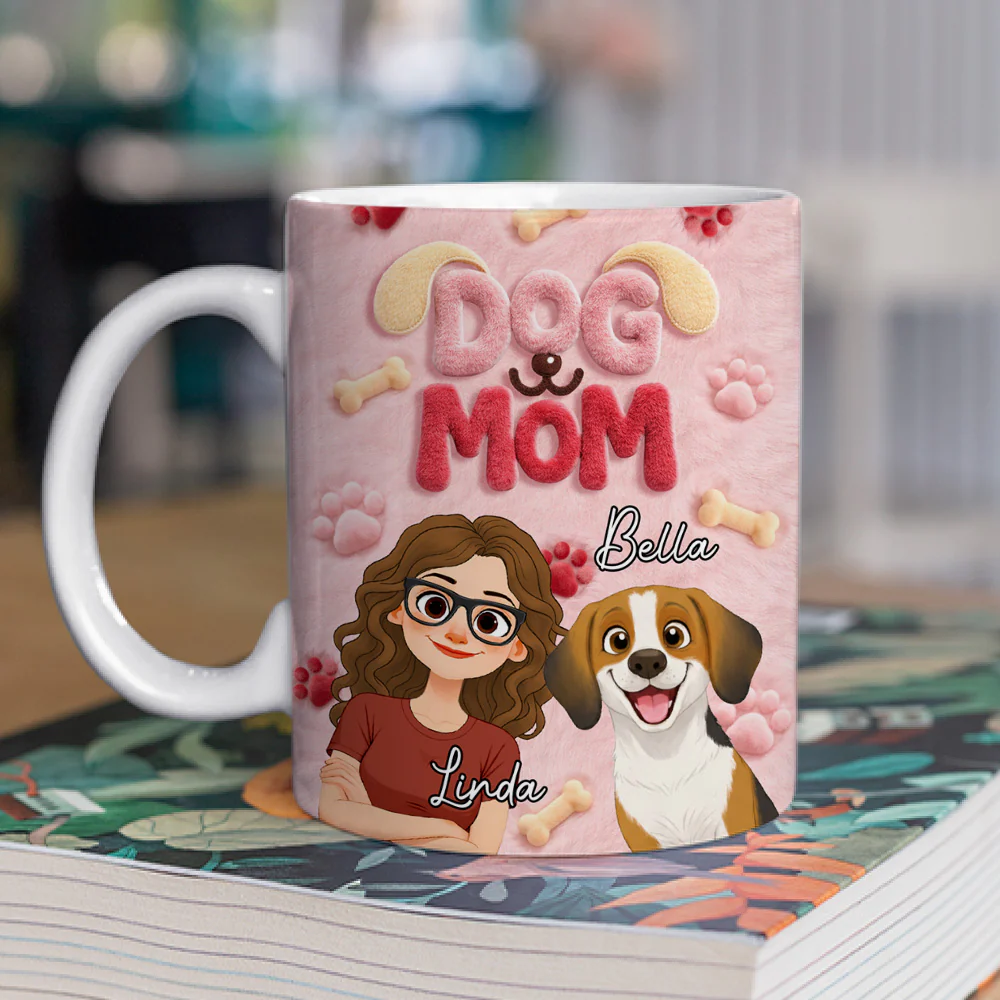 Mom Mum Of Dog - Personalized Custom 3D Inflated Effect Mug - Image 2