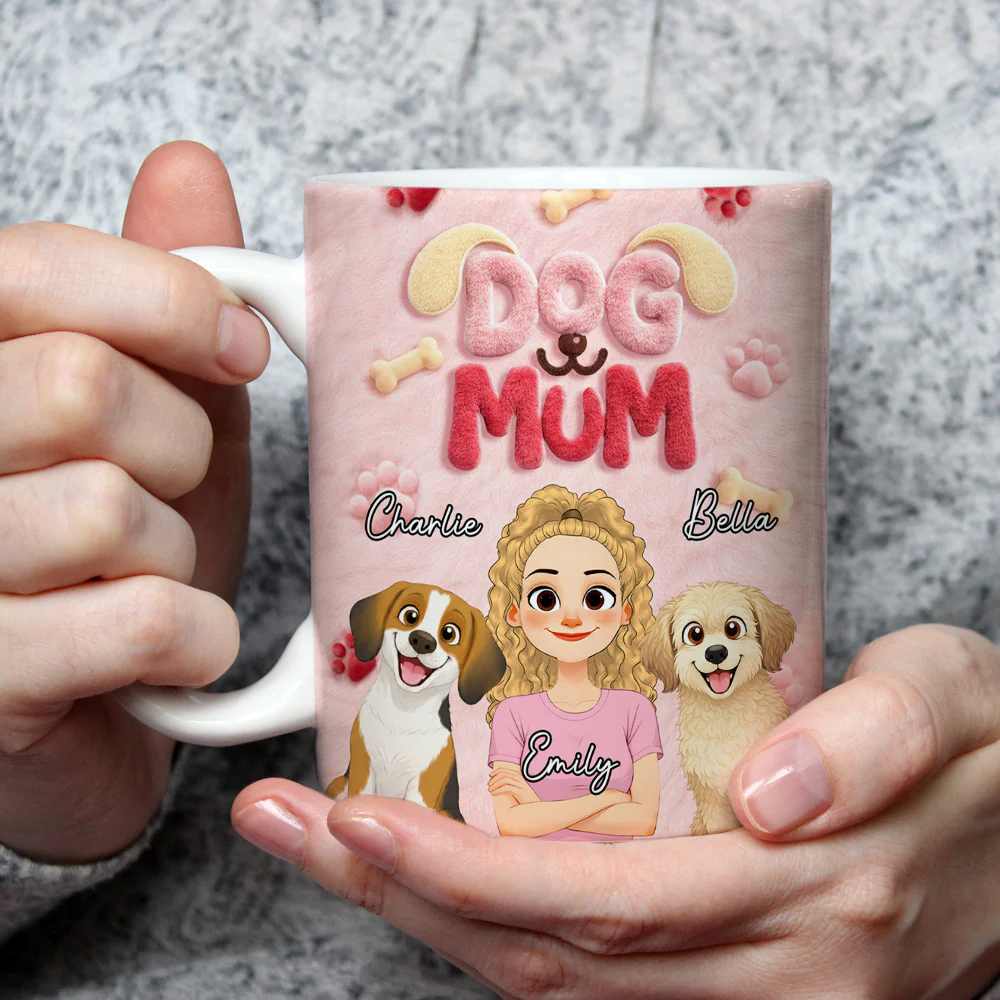 Mom Mum Of Dog - Personalized Custom 3D Inflated Effect Mug - Image 3