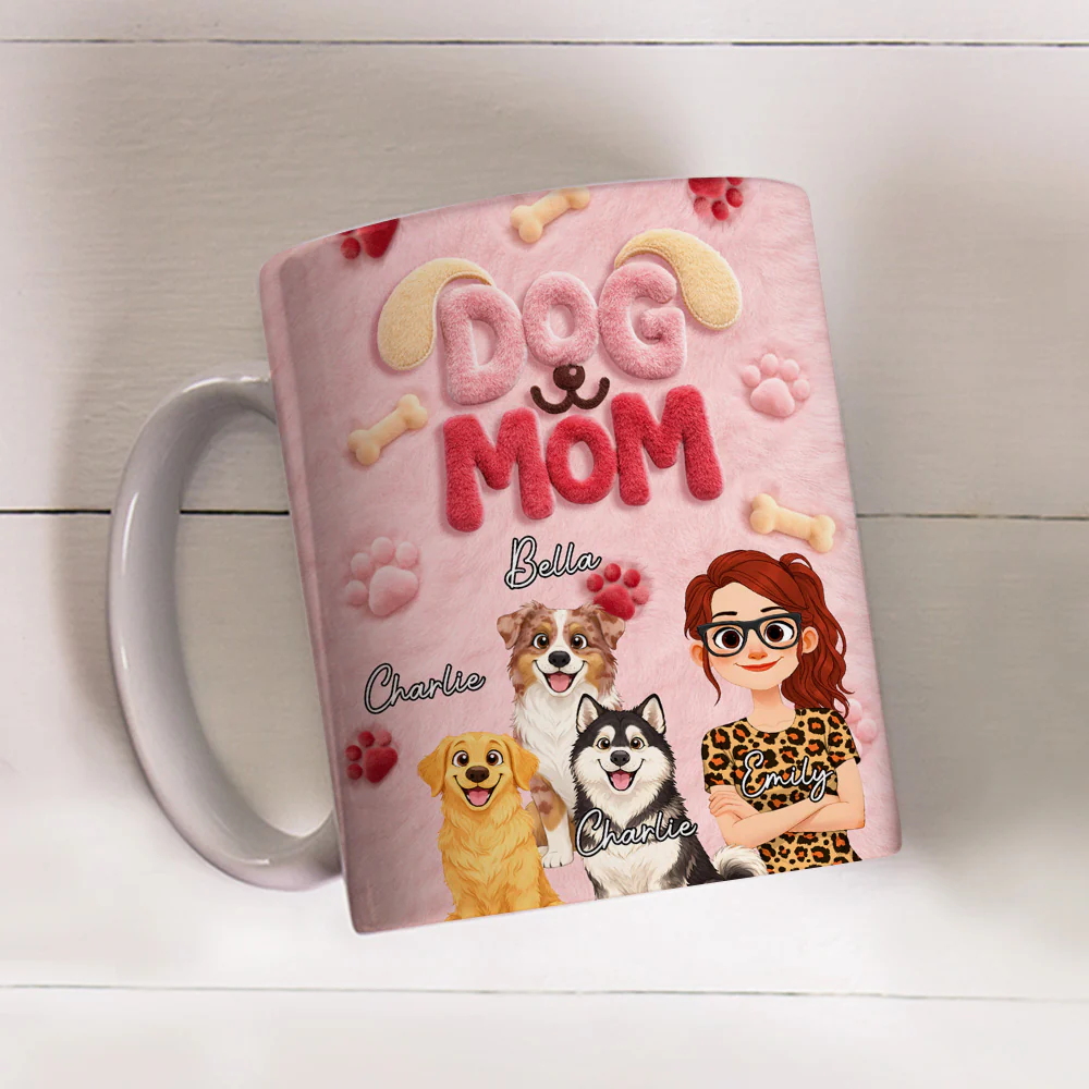 Mom Mum Of Dog - Personalized Custom 3D Inflated Effect Mug - Image 4