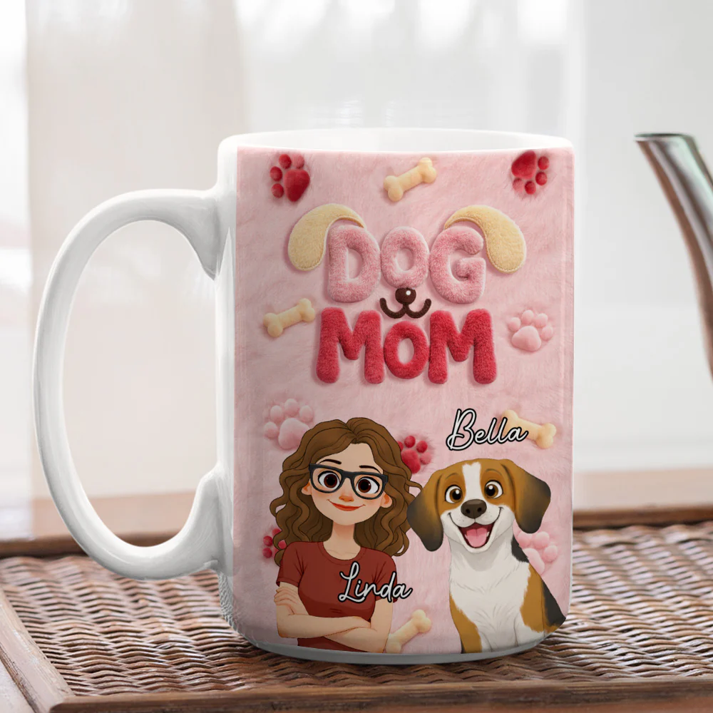 Mom Mum Of Dog - Personalized Custom 3D Inflated Effect Mug - Image 5