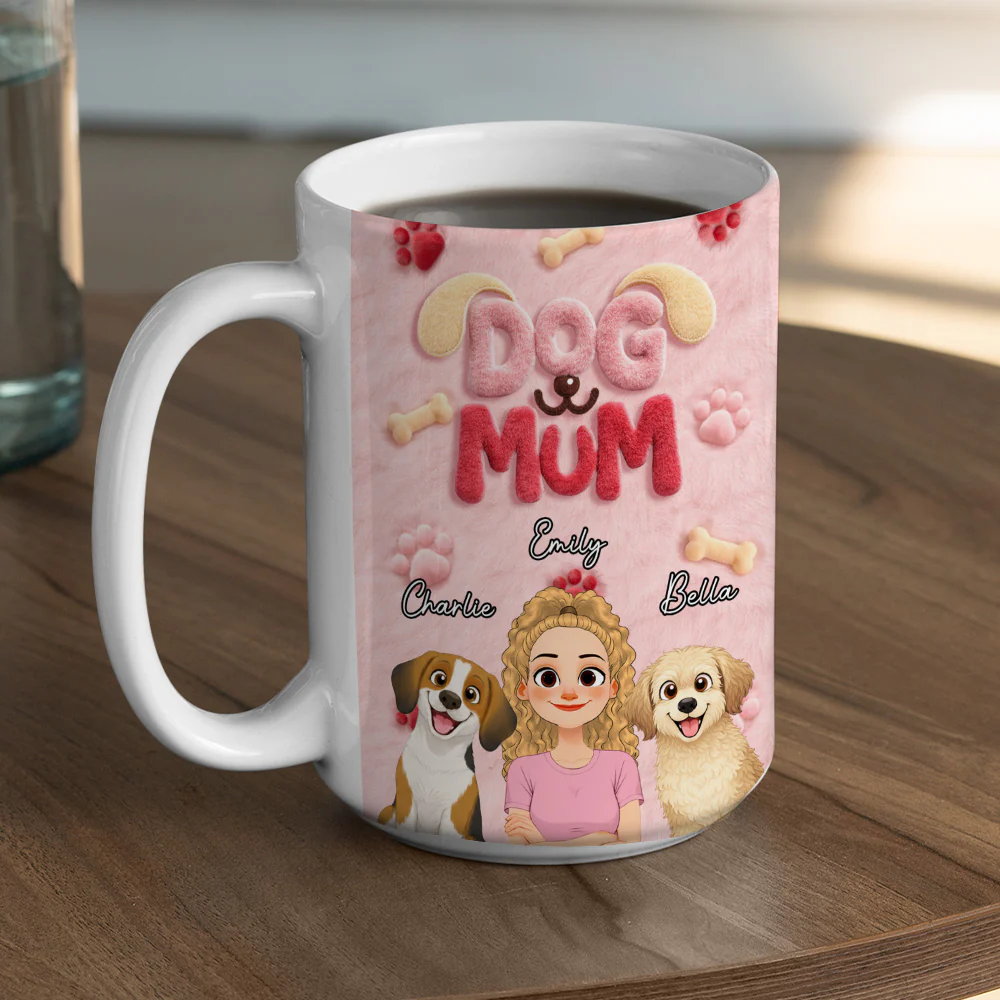Mom Mum Of Dog - Personalized Custom 3D Inflated Effect Mug - Image 6