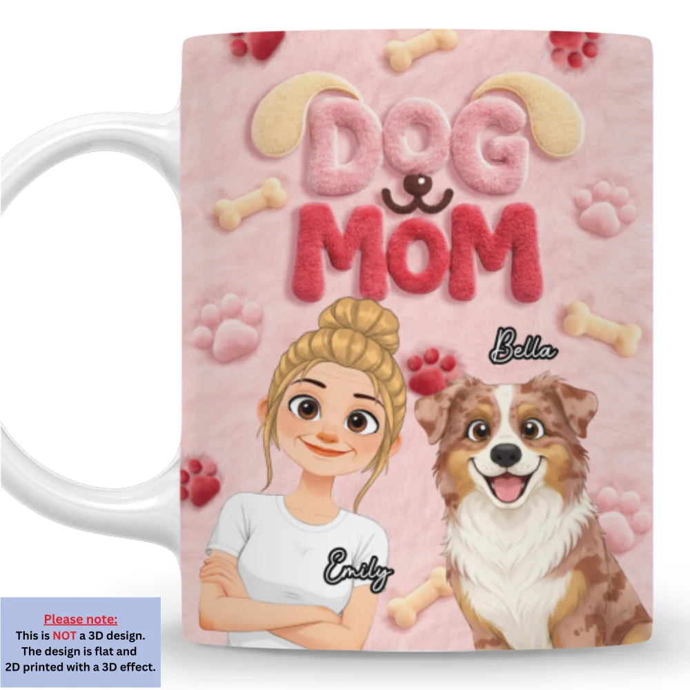 Mom Mum Of Dog - Personalized Custom 3D Inflated Effect Mug - Image 8