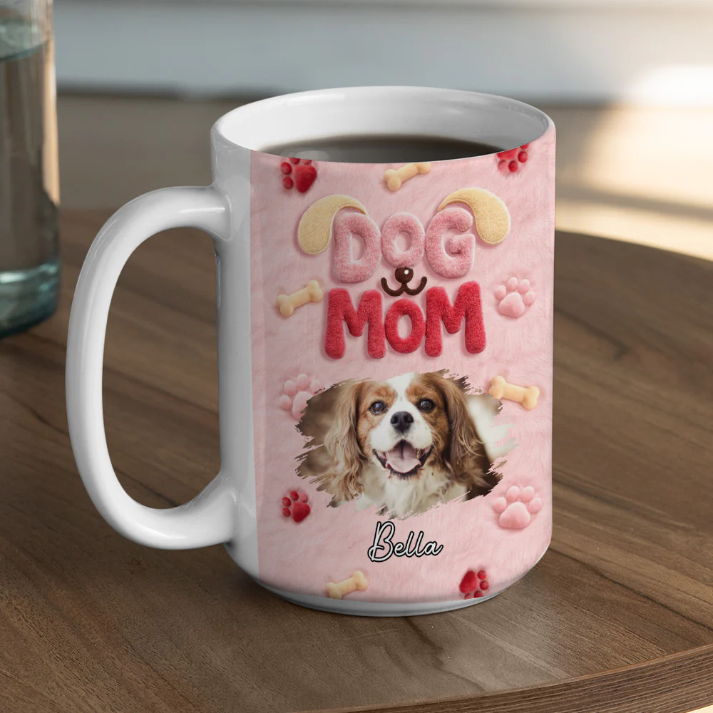 Mom Mum Of Dog Photo - Personalized Custom 3D Inflated Effect Mug - Image 5