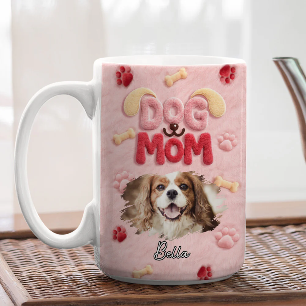 Mom Mum Of Dog Photo - Personalized Custom 3D Inflated Effect Mug - Image 6