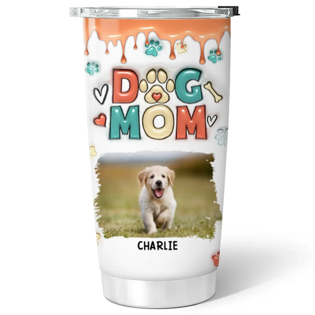 Mom Of Dogs Photo - Personalized Custom 3D Inflated Effect Tumbler - Image 5