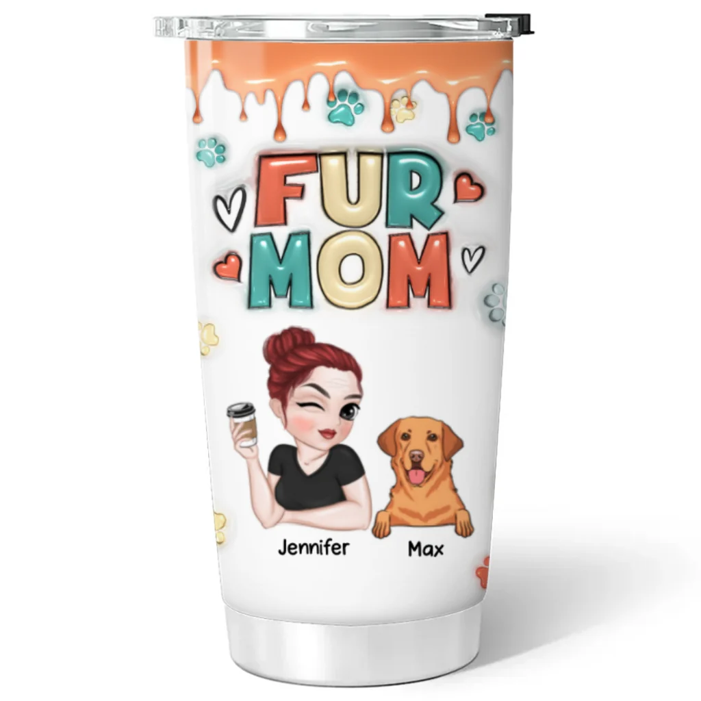 Mom Of Pet - Personalized Custom 3D Inflated Effect Tumbler - Image 5